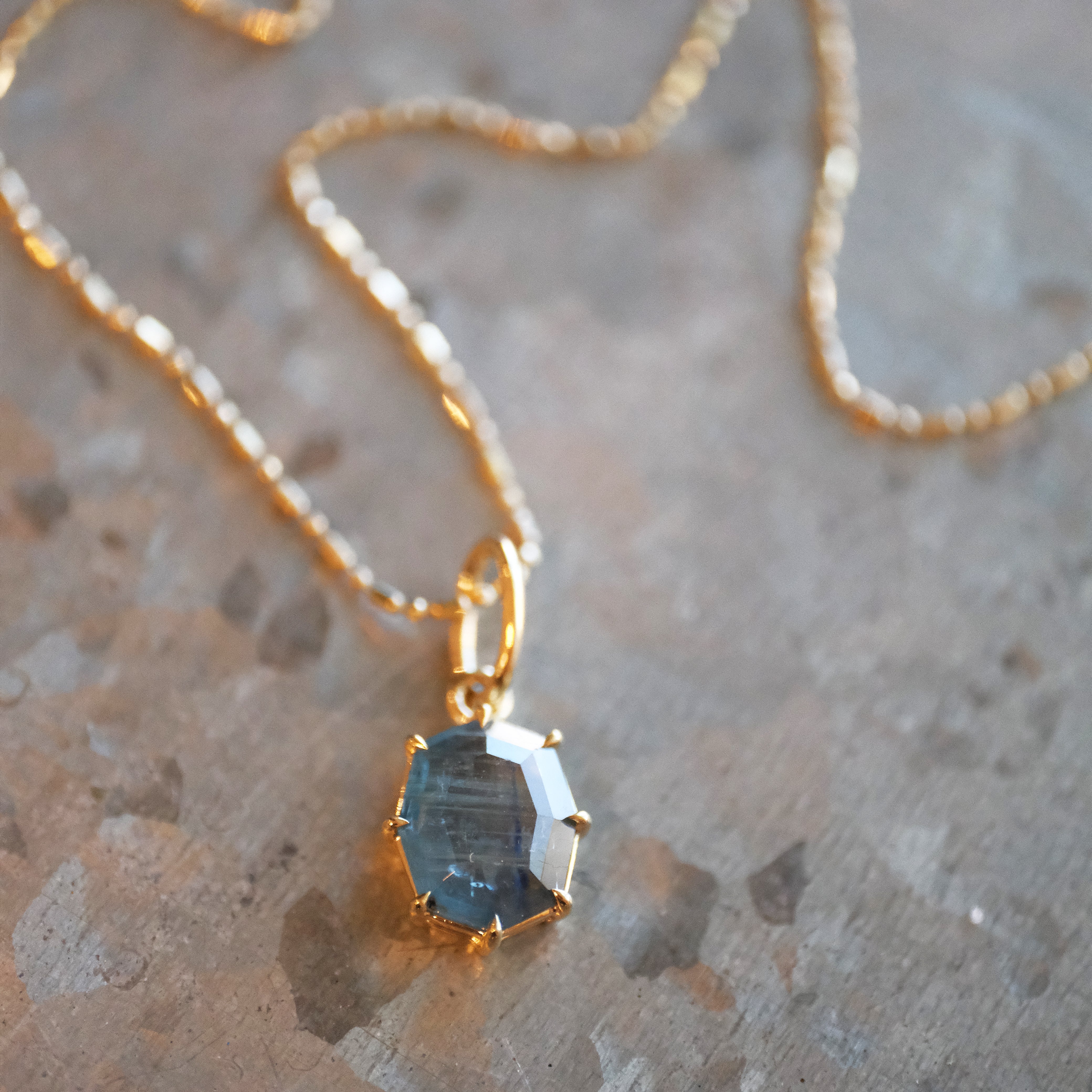 14k + Kyanite Planetae Necklace - One of a Kind