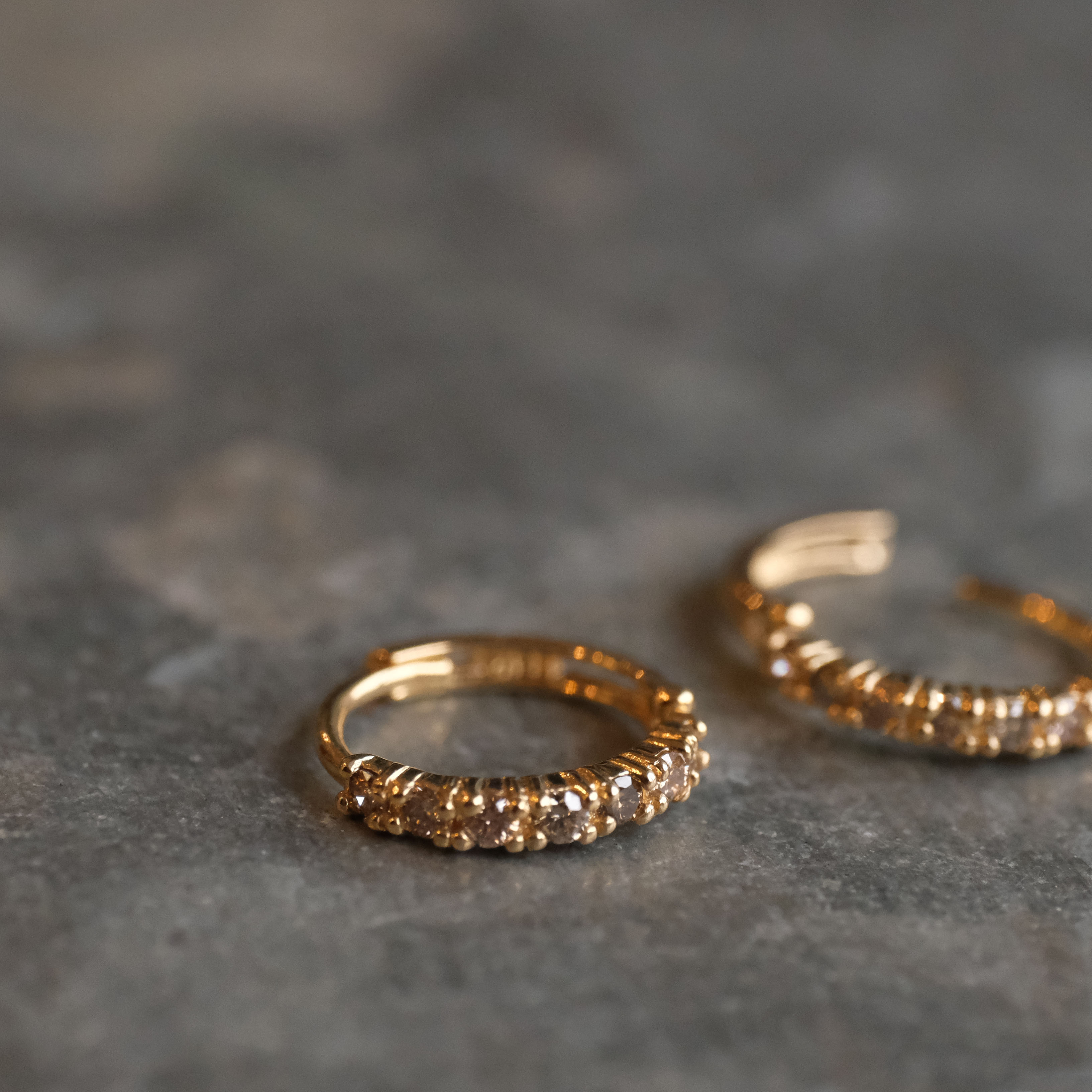 14k + Natural Diamond Pavé Huggers