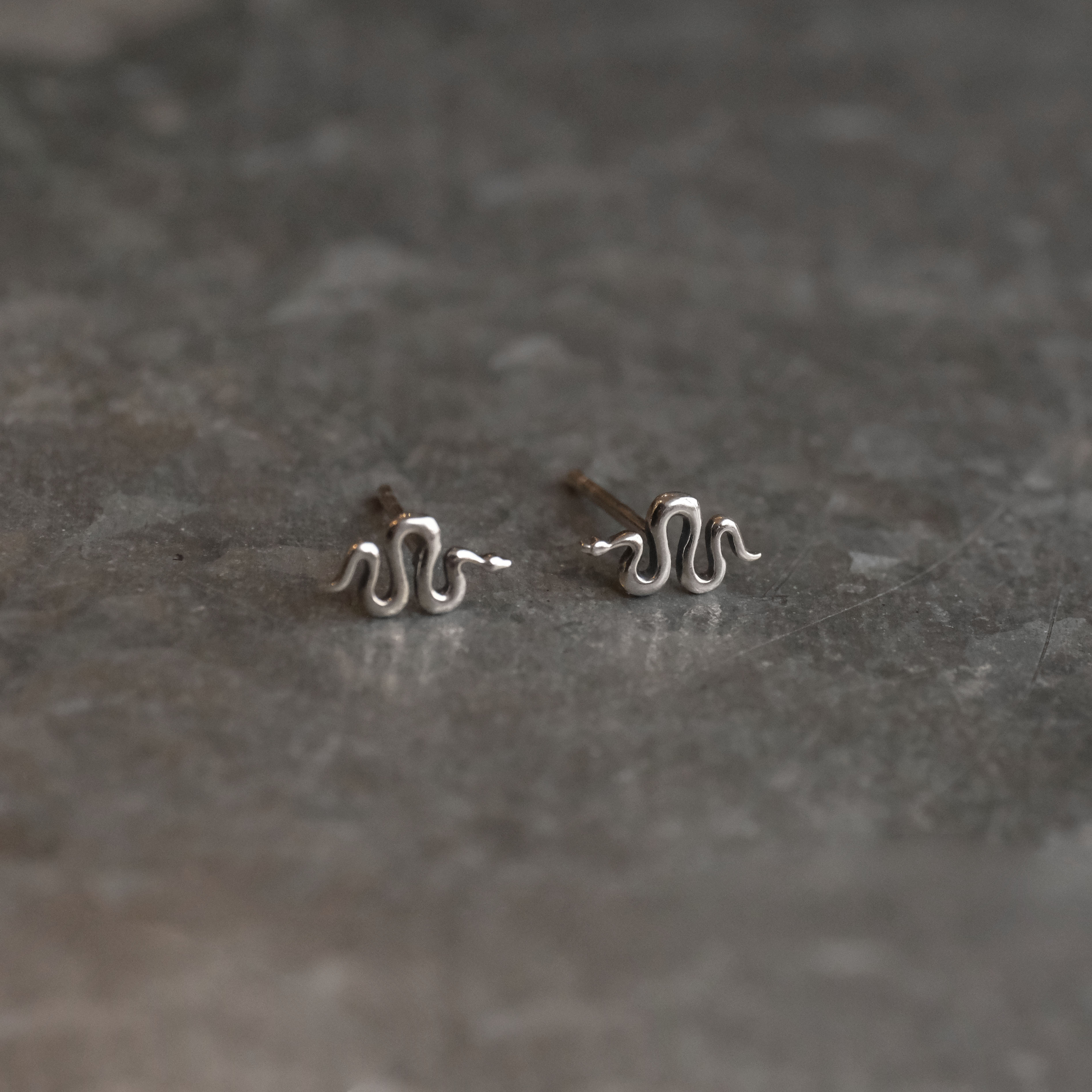 Tiny Sterling Snake Studs