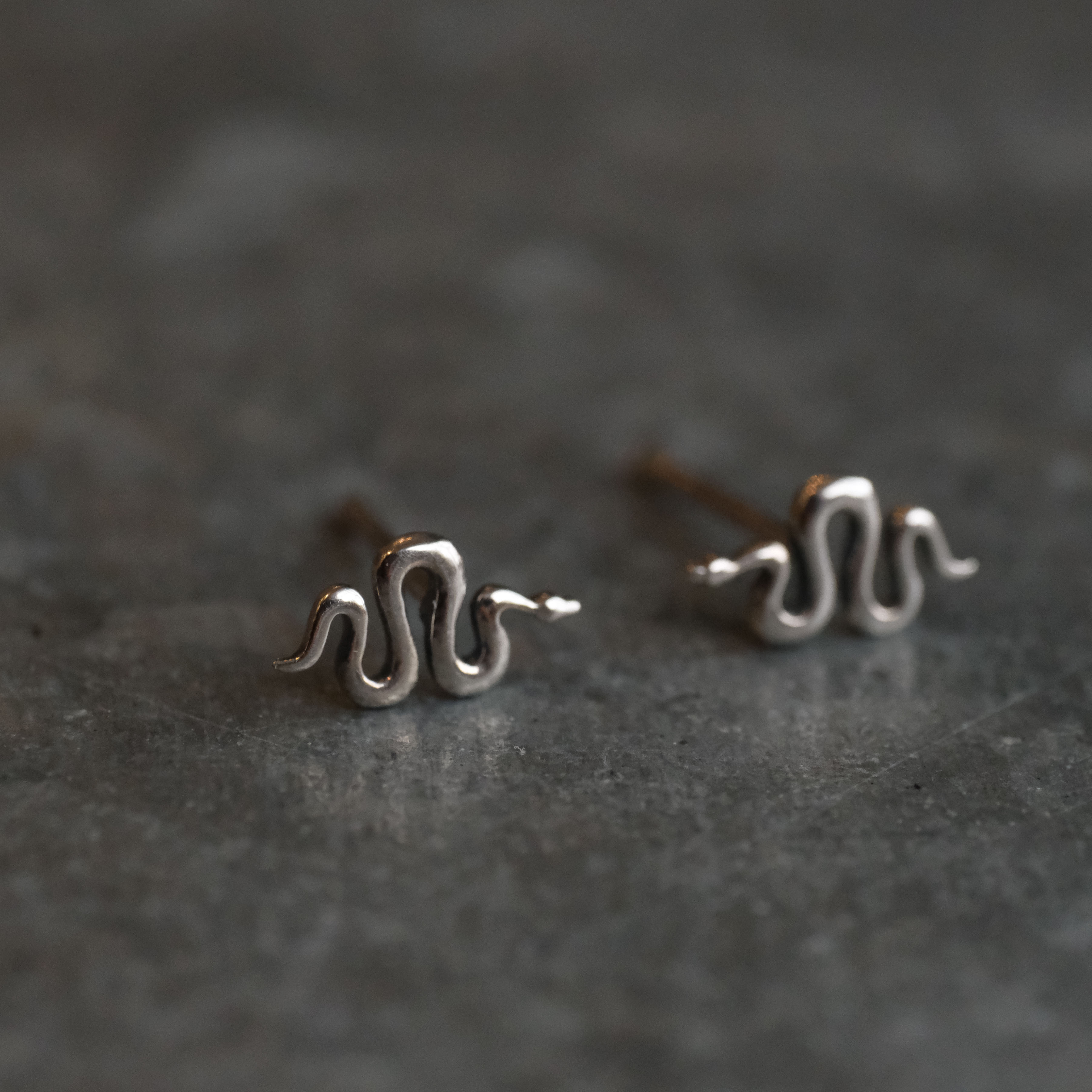 Tiny Sterling Snake Studs