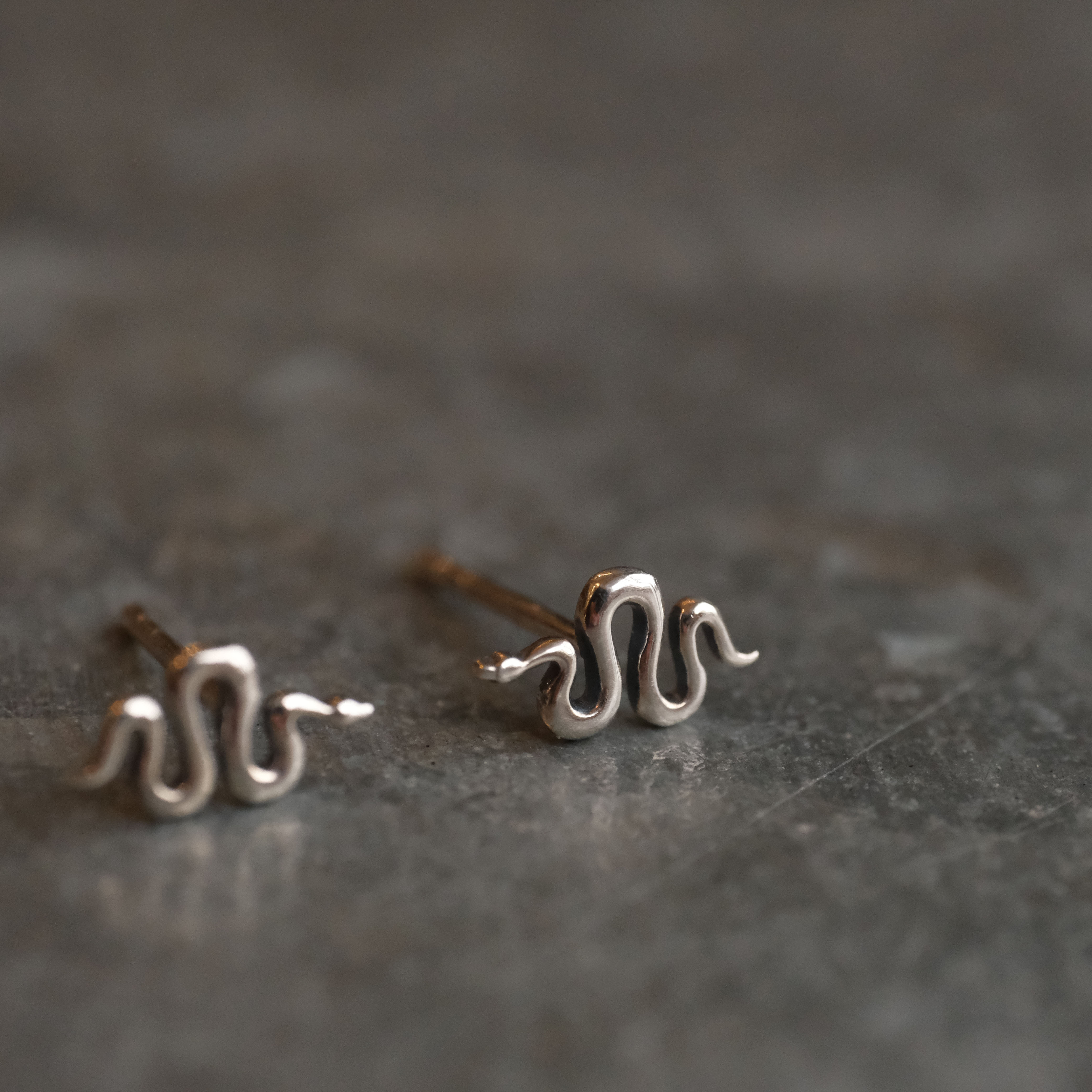 Tiny Sterling Snake Studs
