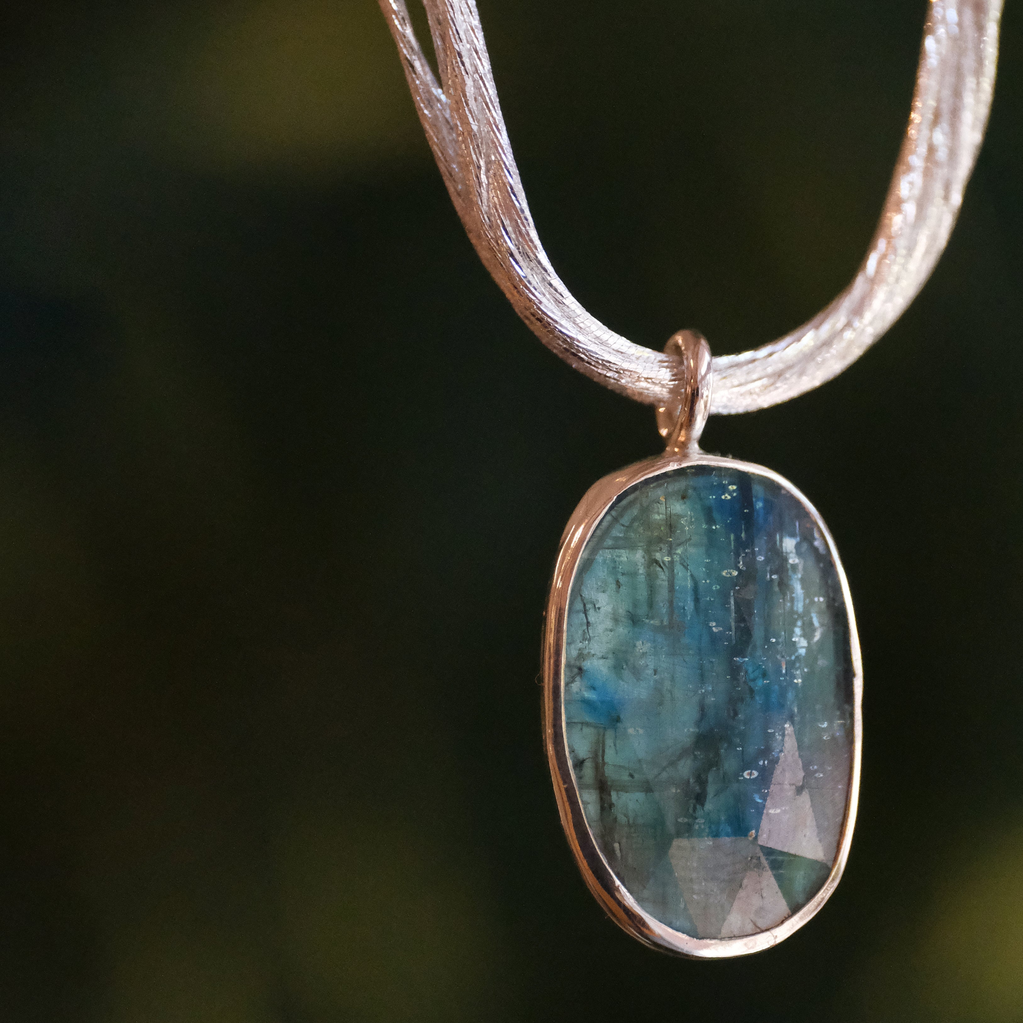 Aqua Kyanite Liquid Strand Necklace - One of a Kind