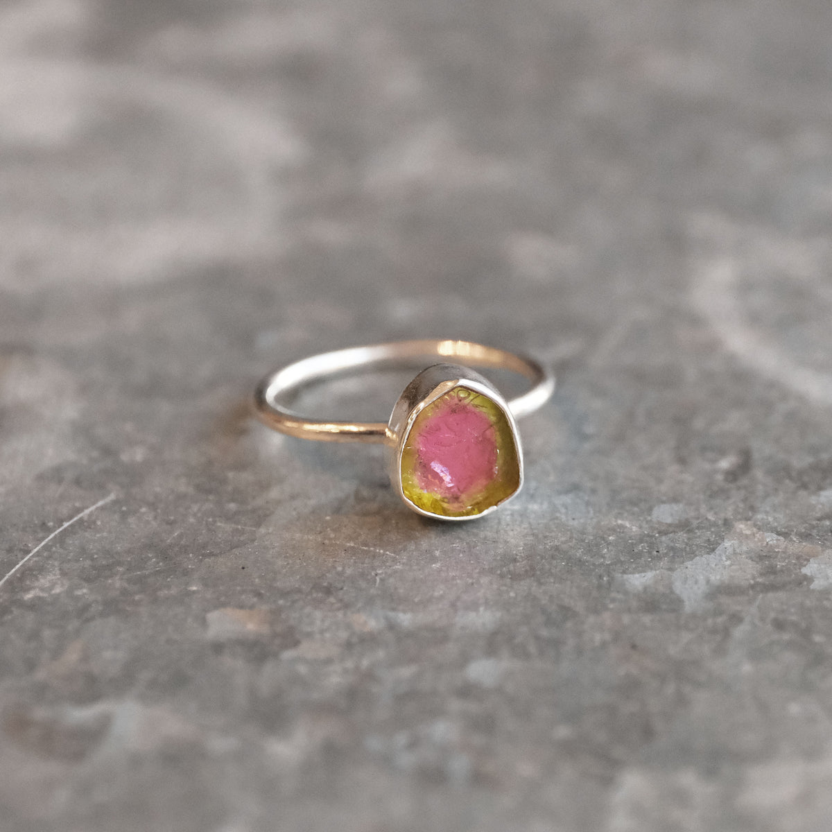 Watermelon Tourmaline Chiquito Ring (Size 7) - One of a Kind