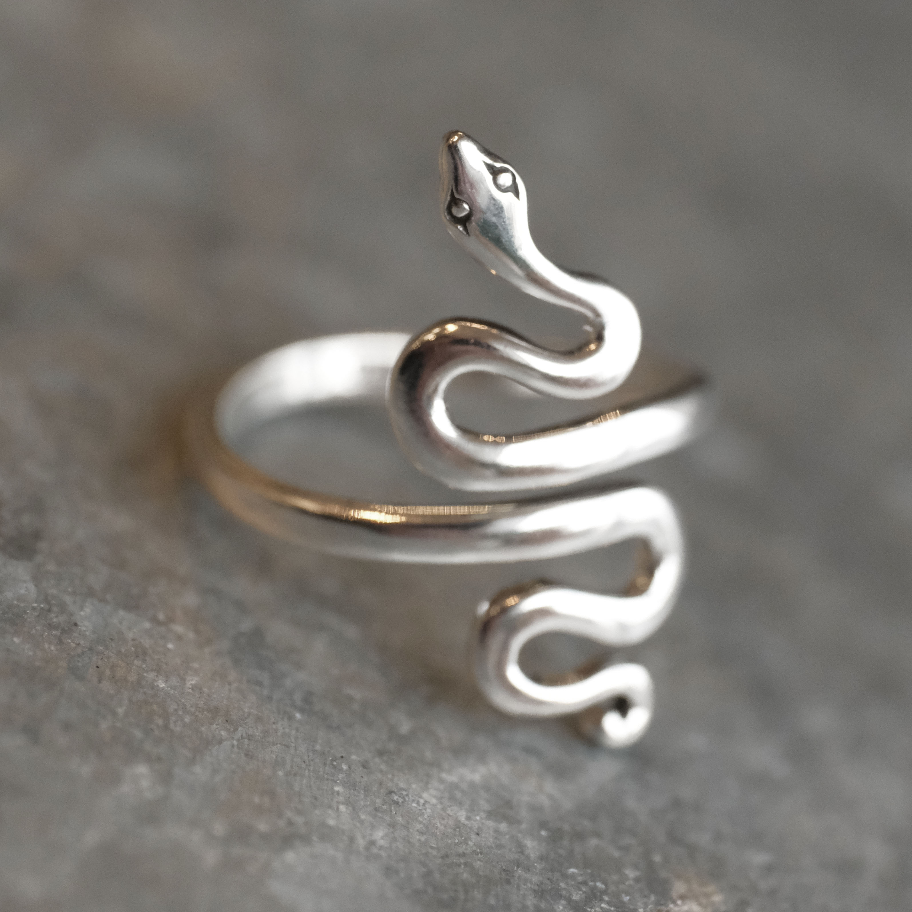 Sterling Snake Wrap Ring - Adjustable