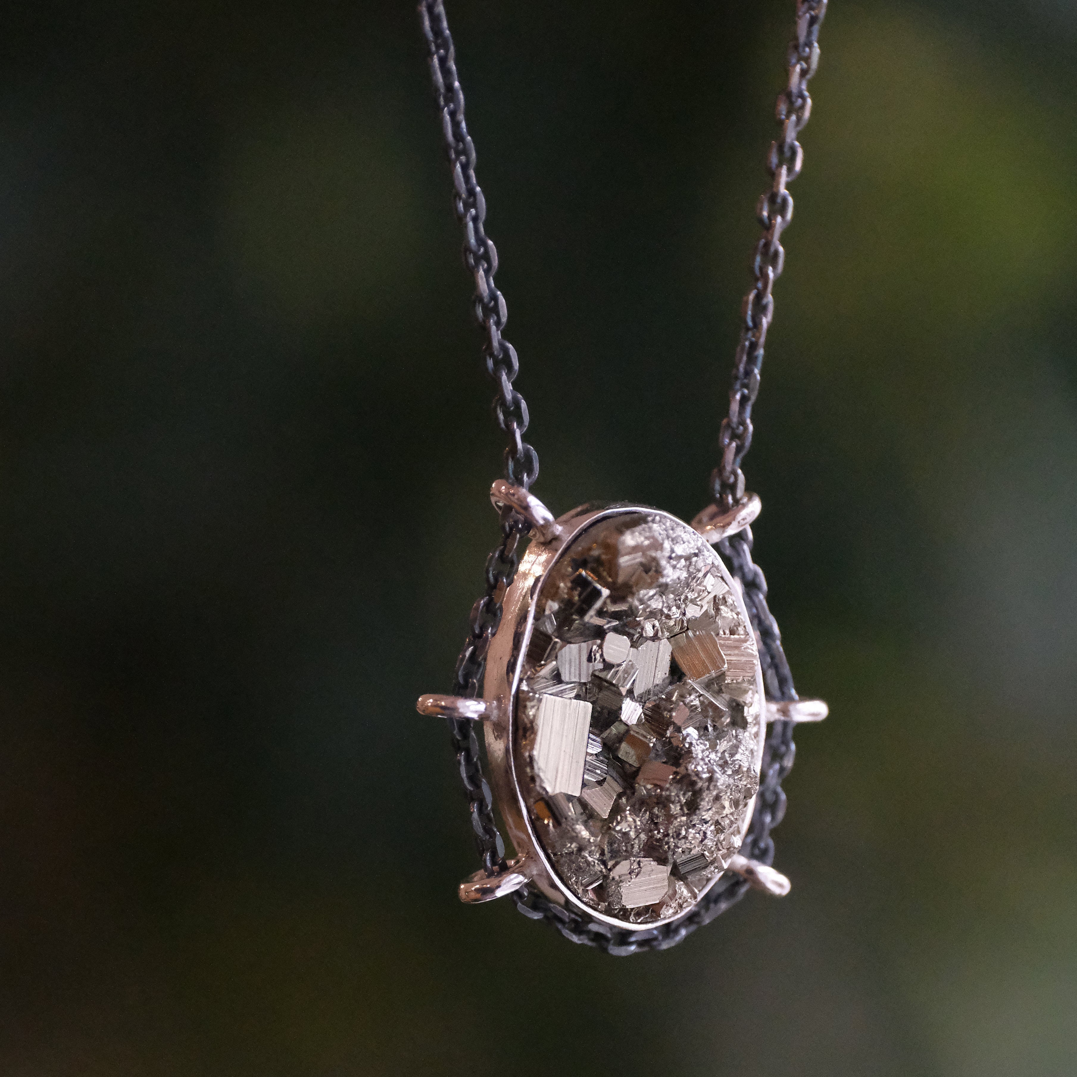 Sterling + Pyrite Path Necklace - One of a Kind