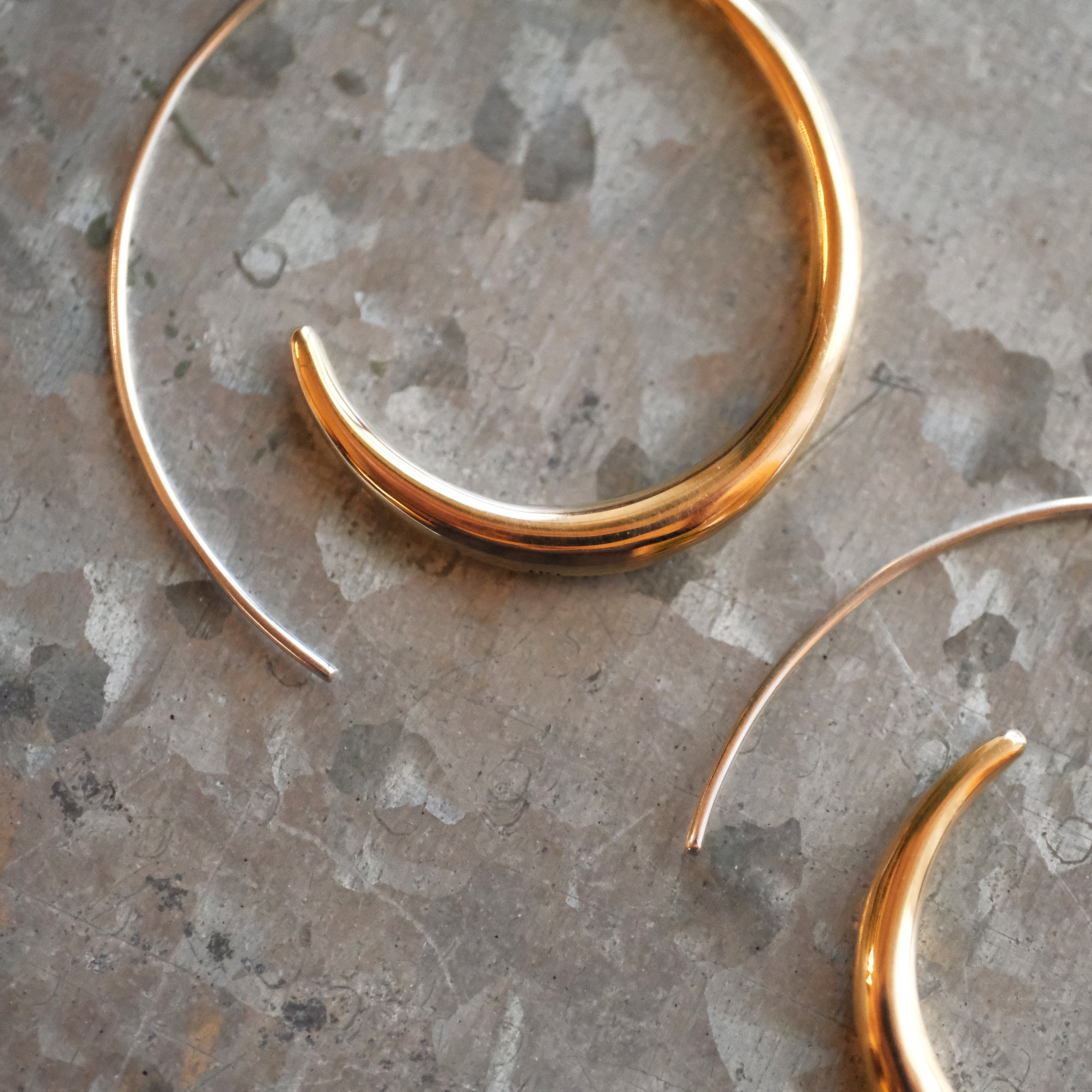 Bronze + Sterling Curl Earrings