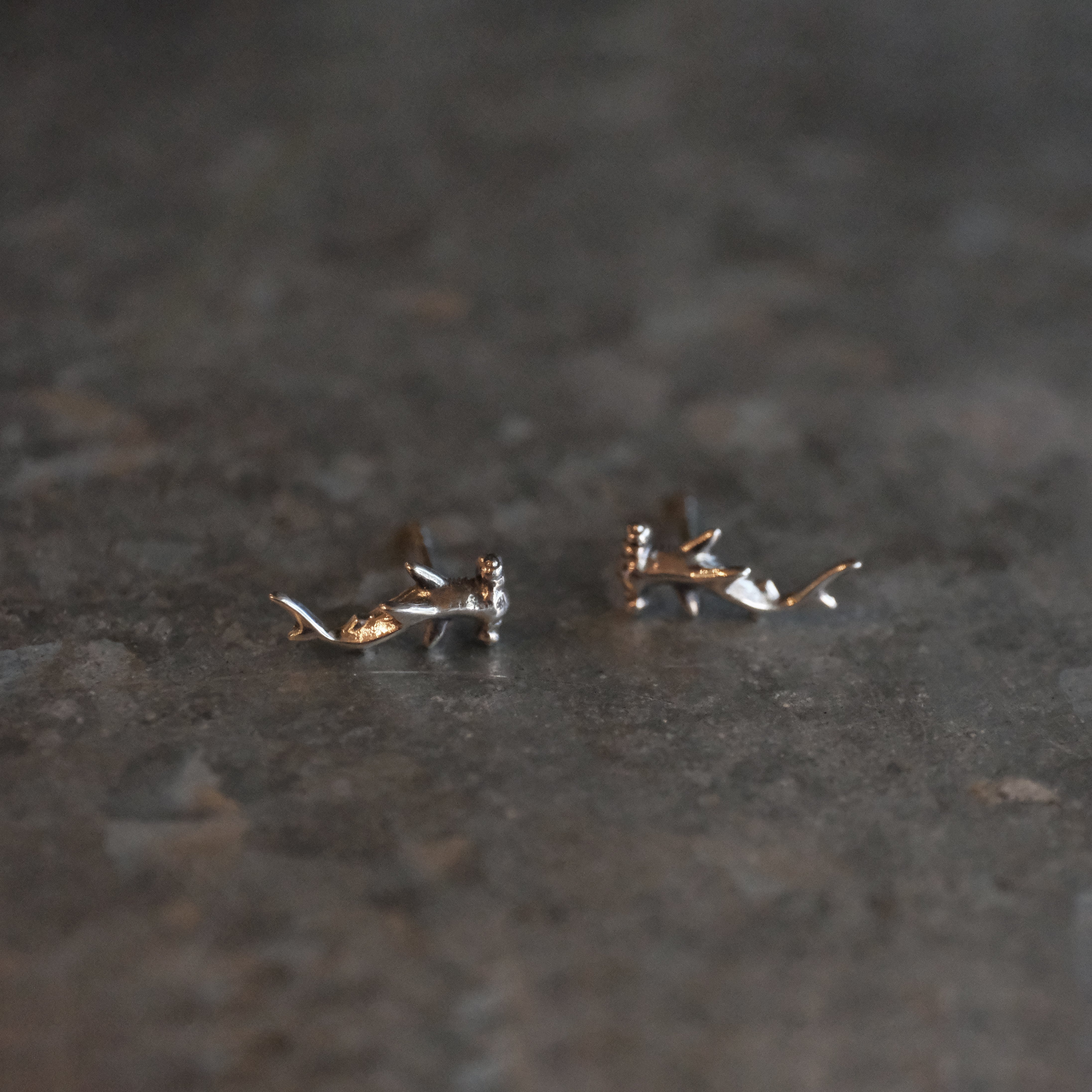 Sterling Hammerhead Shark Studs