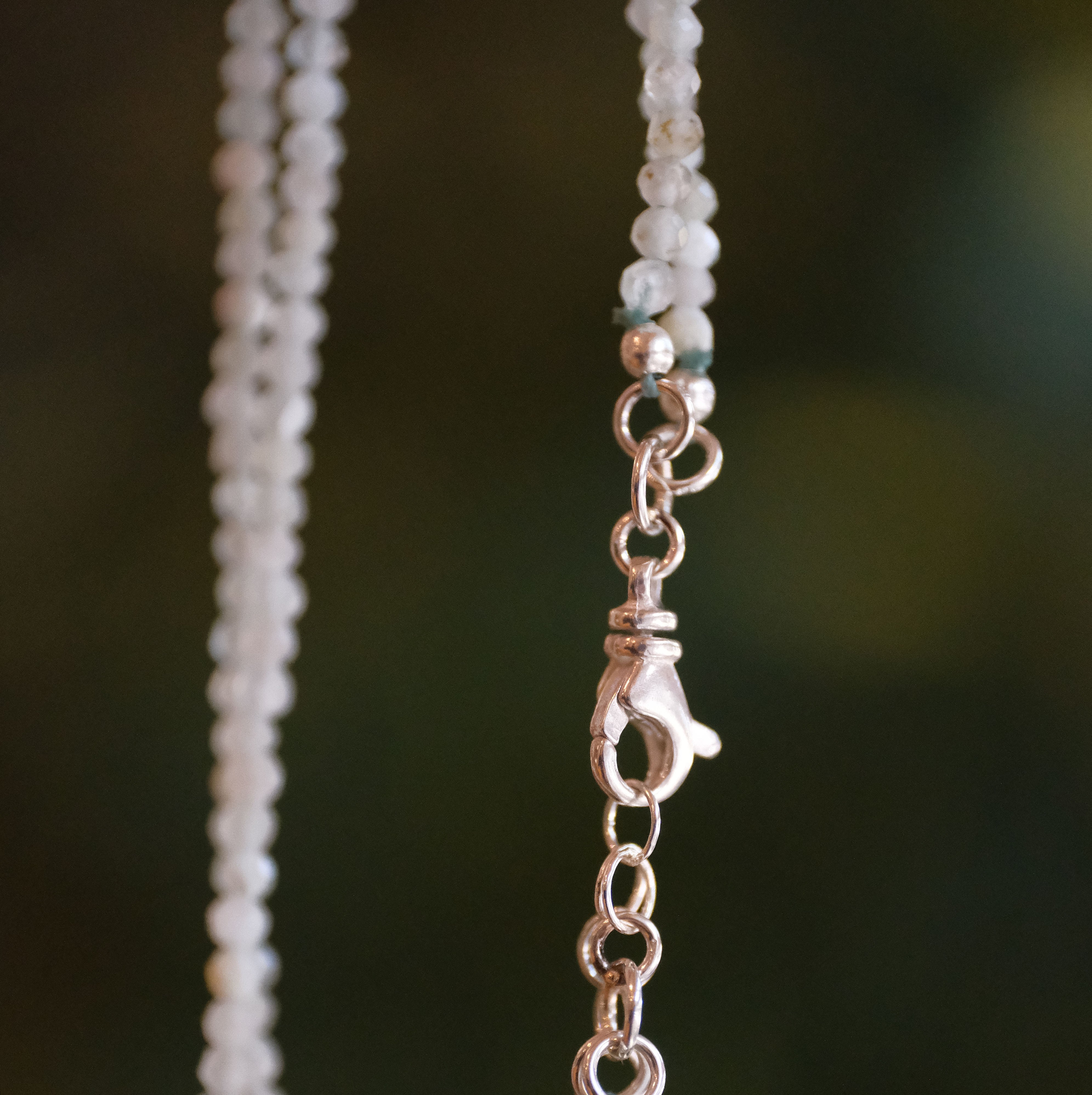 Aquamarine + Sterling Shark Tooth Necklace - One of a Kind