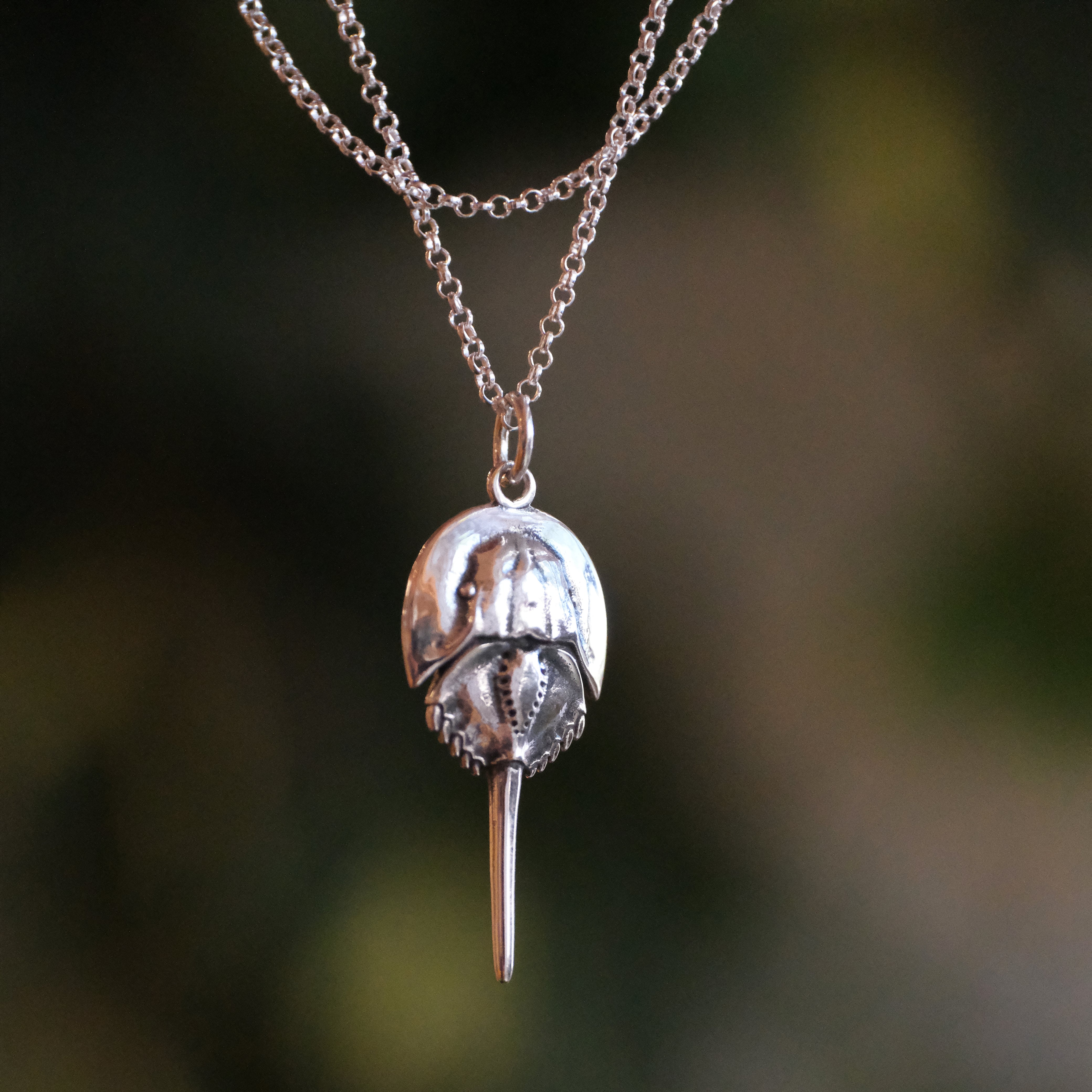 Sterling Horseshoe Crab Necklace