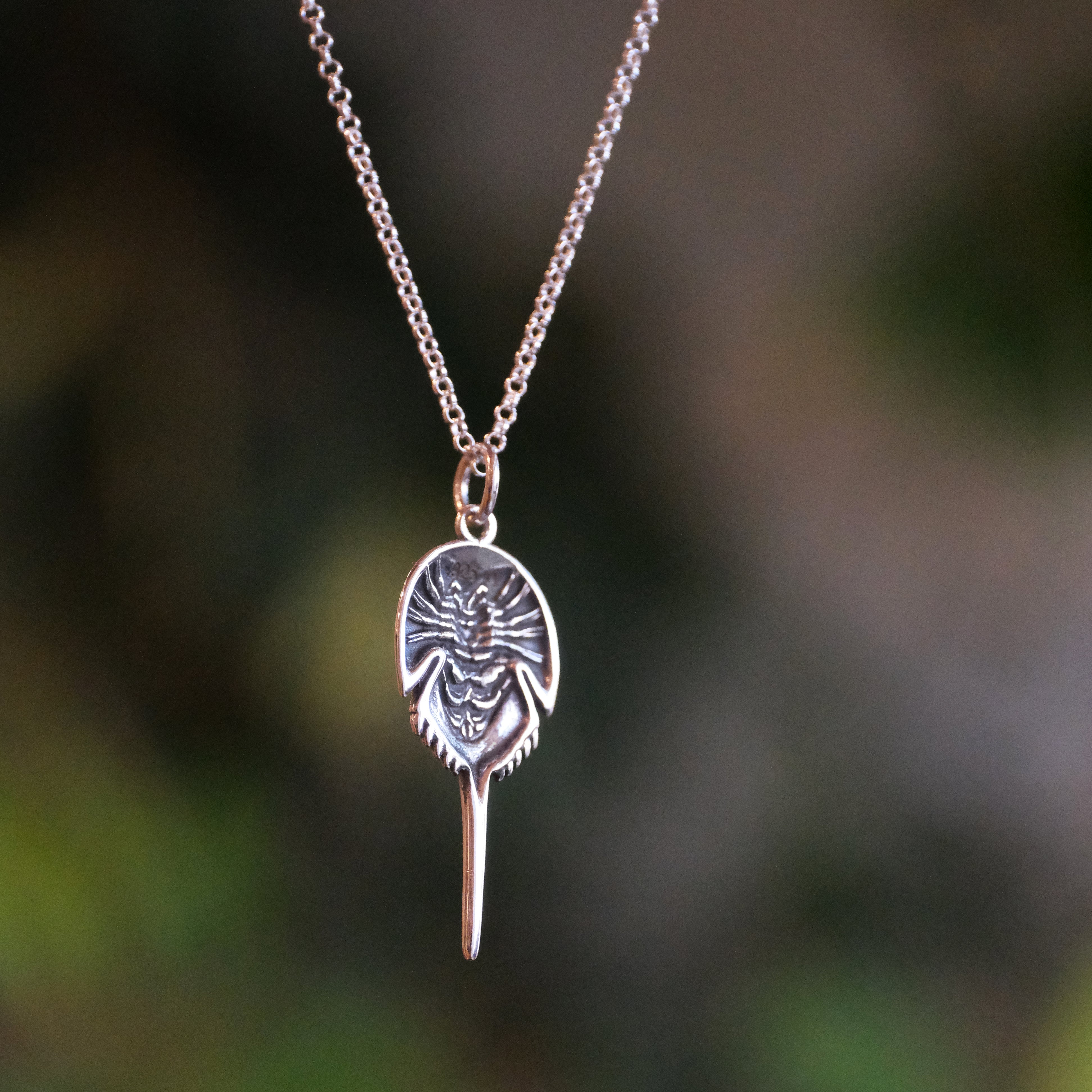 Sterling Horseshoe Crab Necklace
