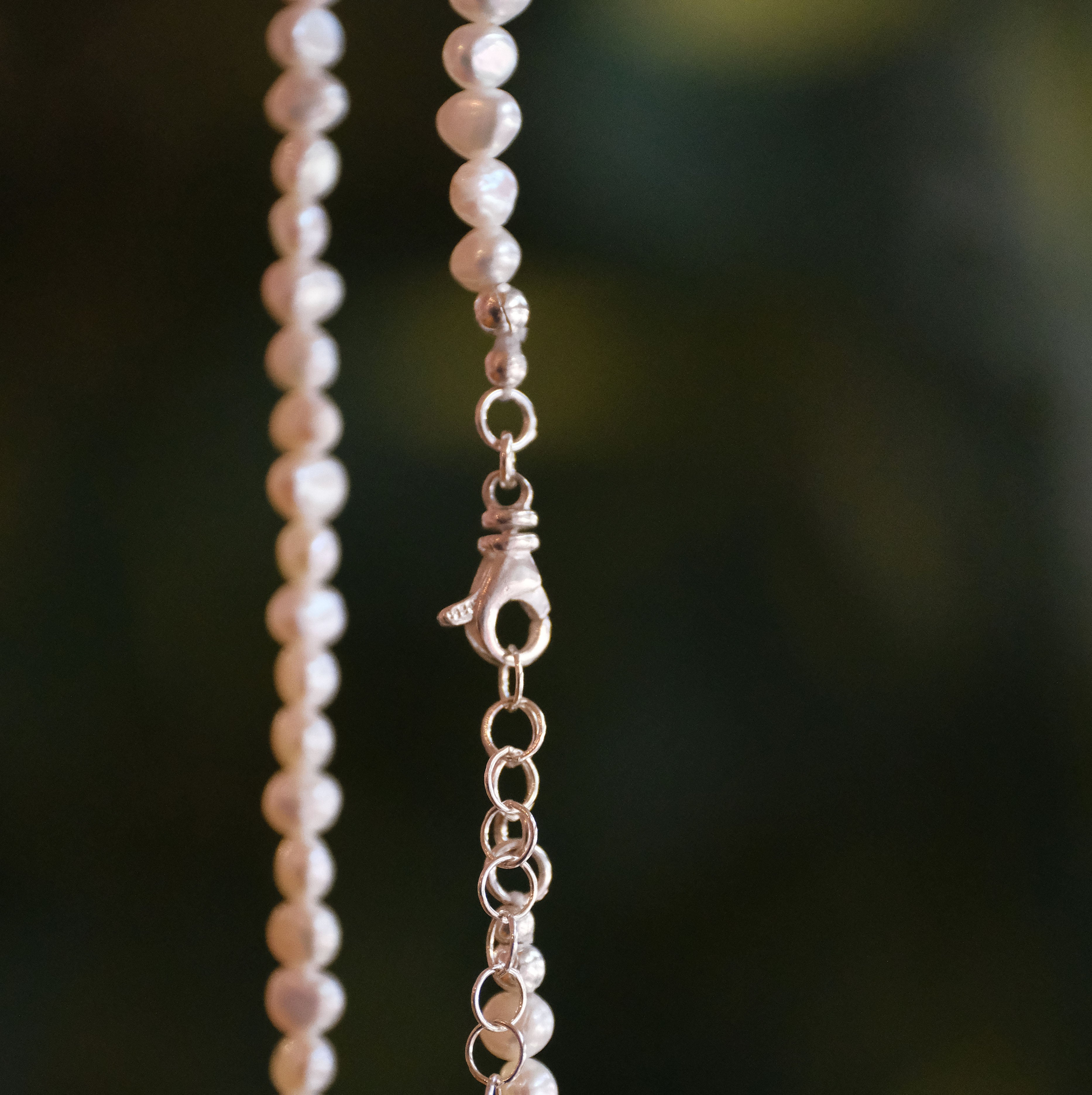 Freshwater Pearl + Sterling Charm Keeper Necklace - One of a Kind