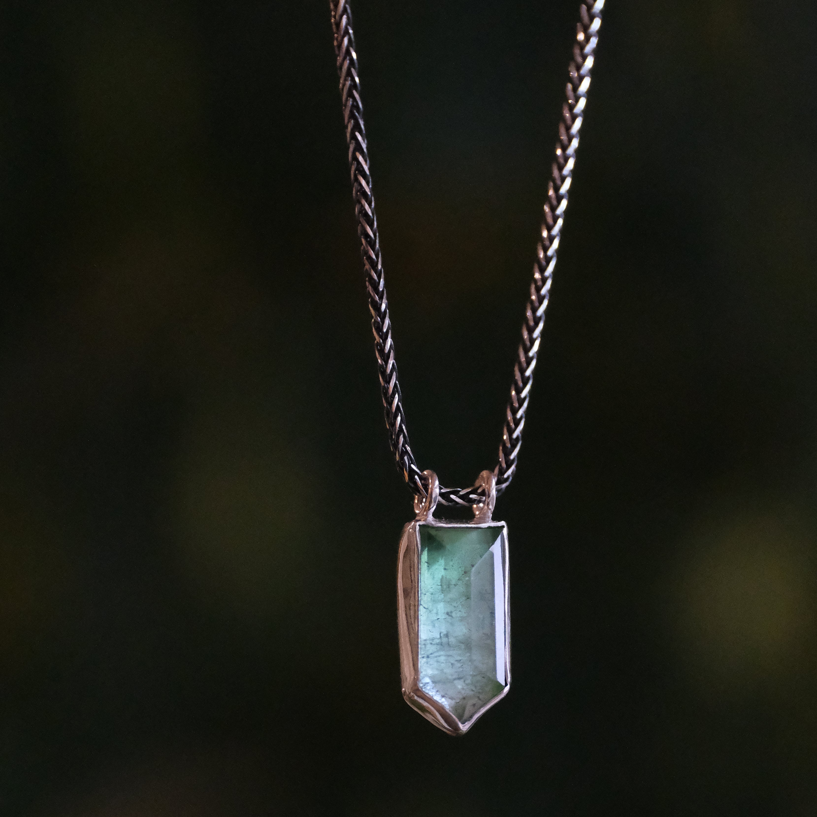Green Tourmaline Pennant Necklace - One of a Kind