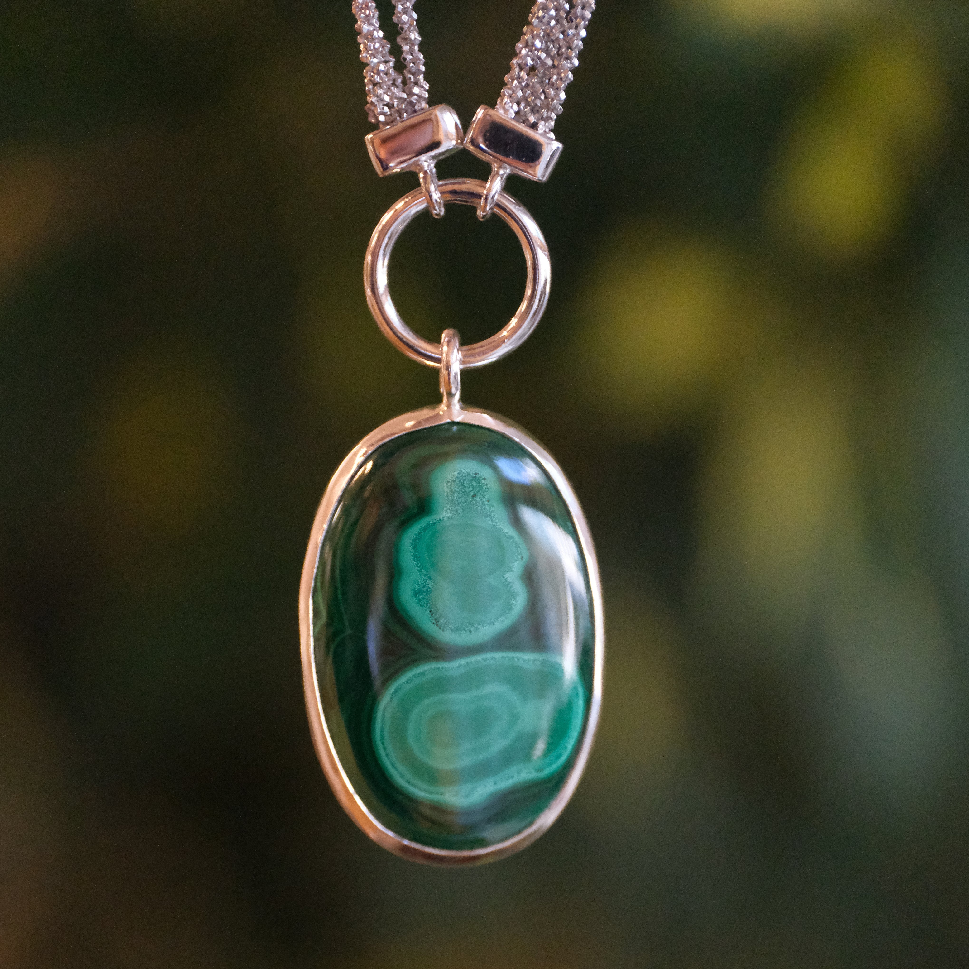 Malachite Meditation Malta Necklace - One of a Kind
