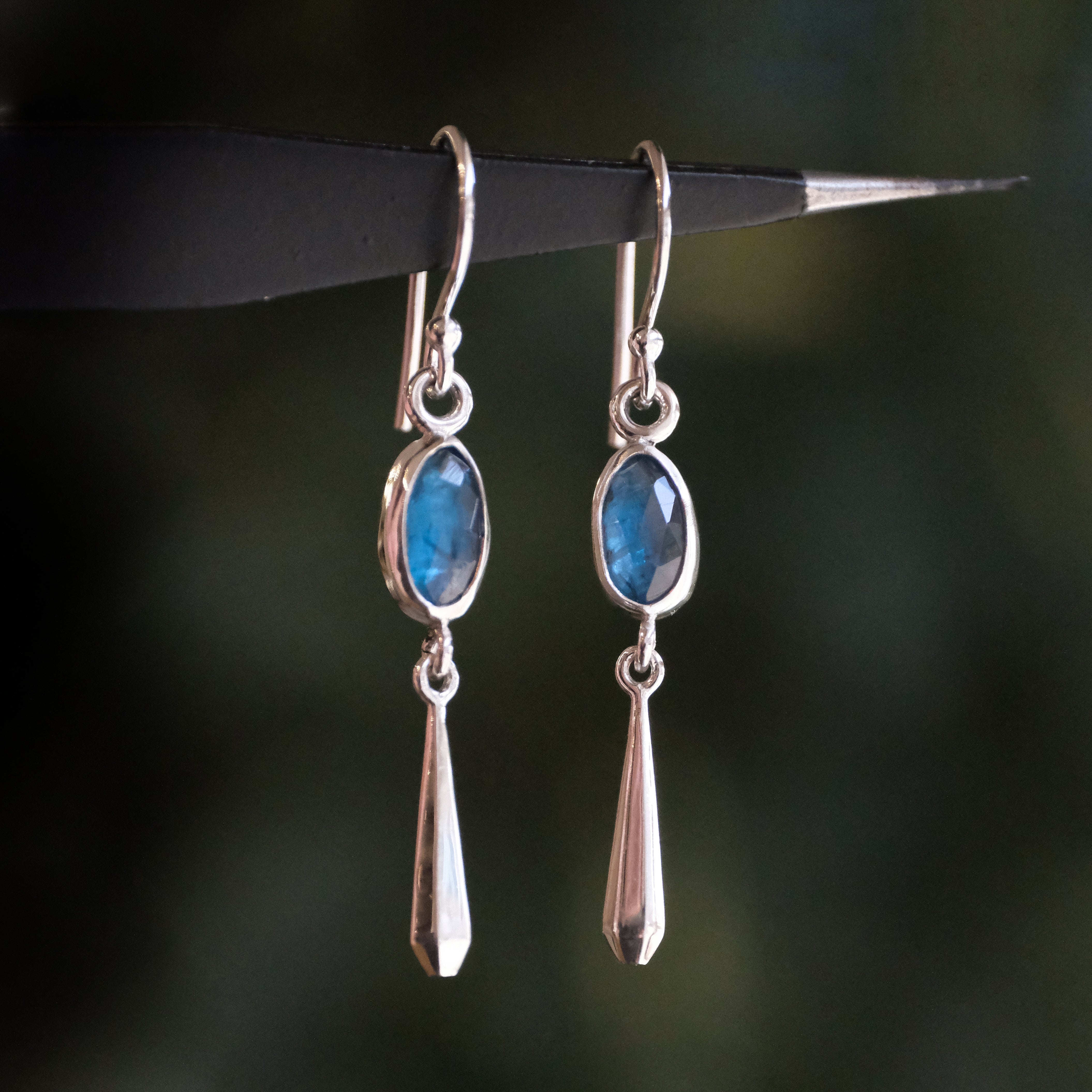 Kyanite Petit Pendulum Earrings - One of a Kind