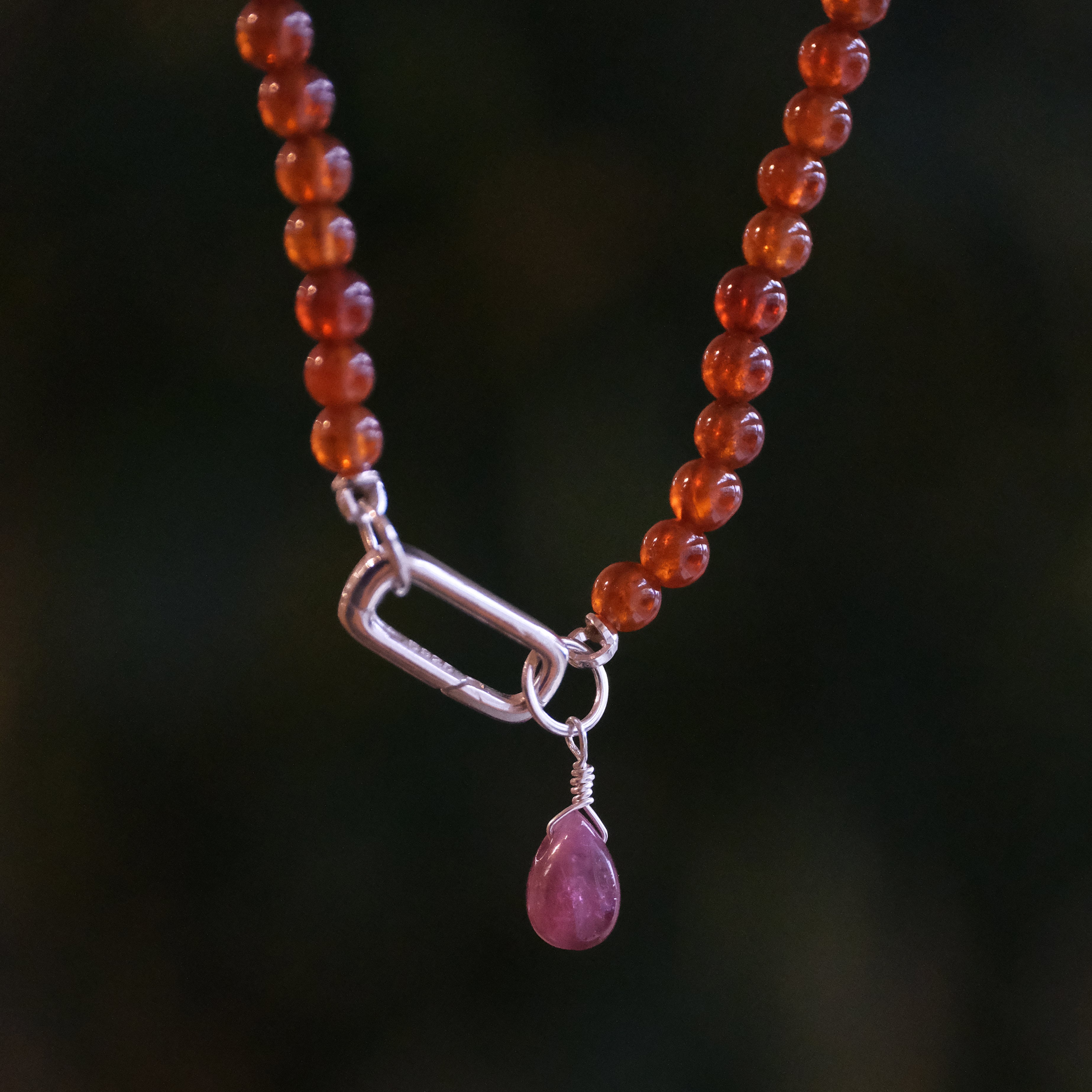 Daria Rust Garnet + Tourmaline Necklace - One of a Kind