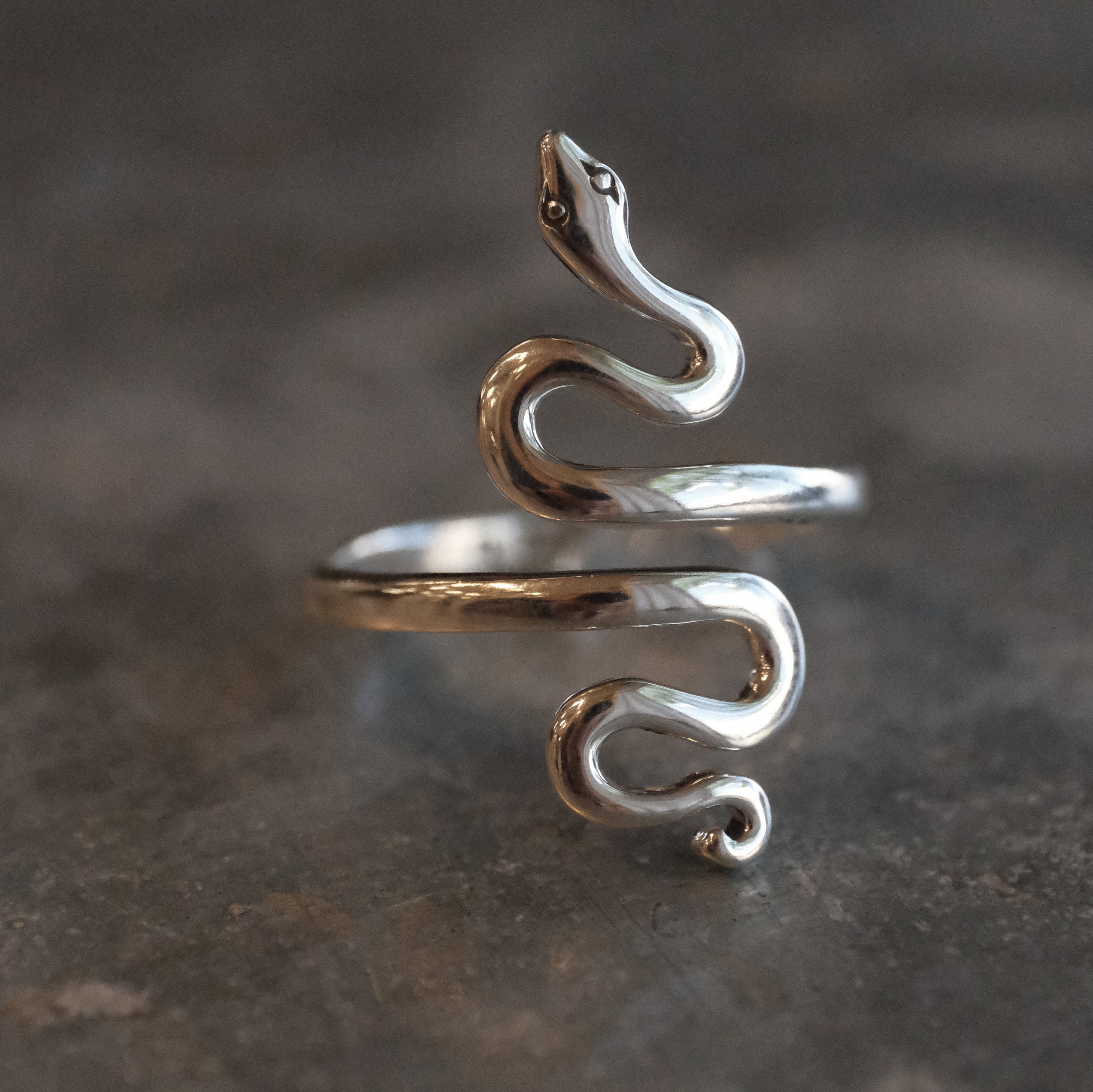 Sterling Snake Wrap Ring - Adjustable