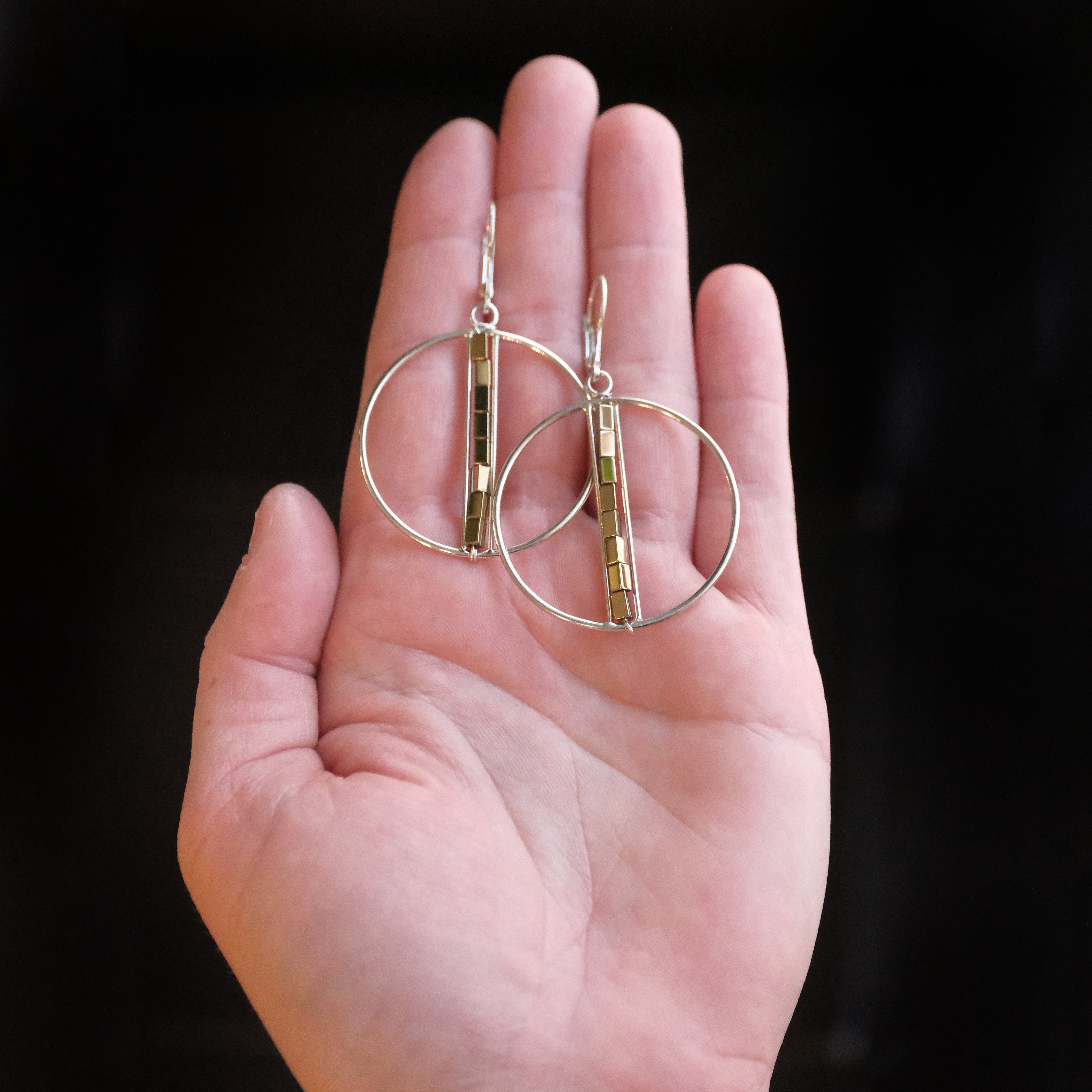 Line Up Sterling + Pyrite Earrings - One of a Kind