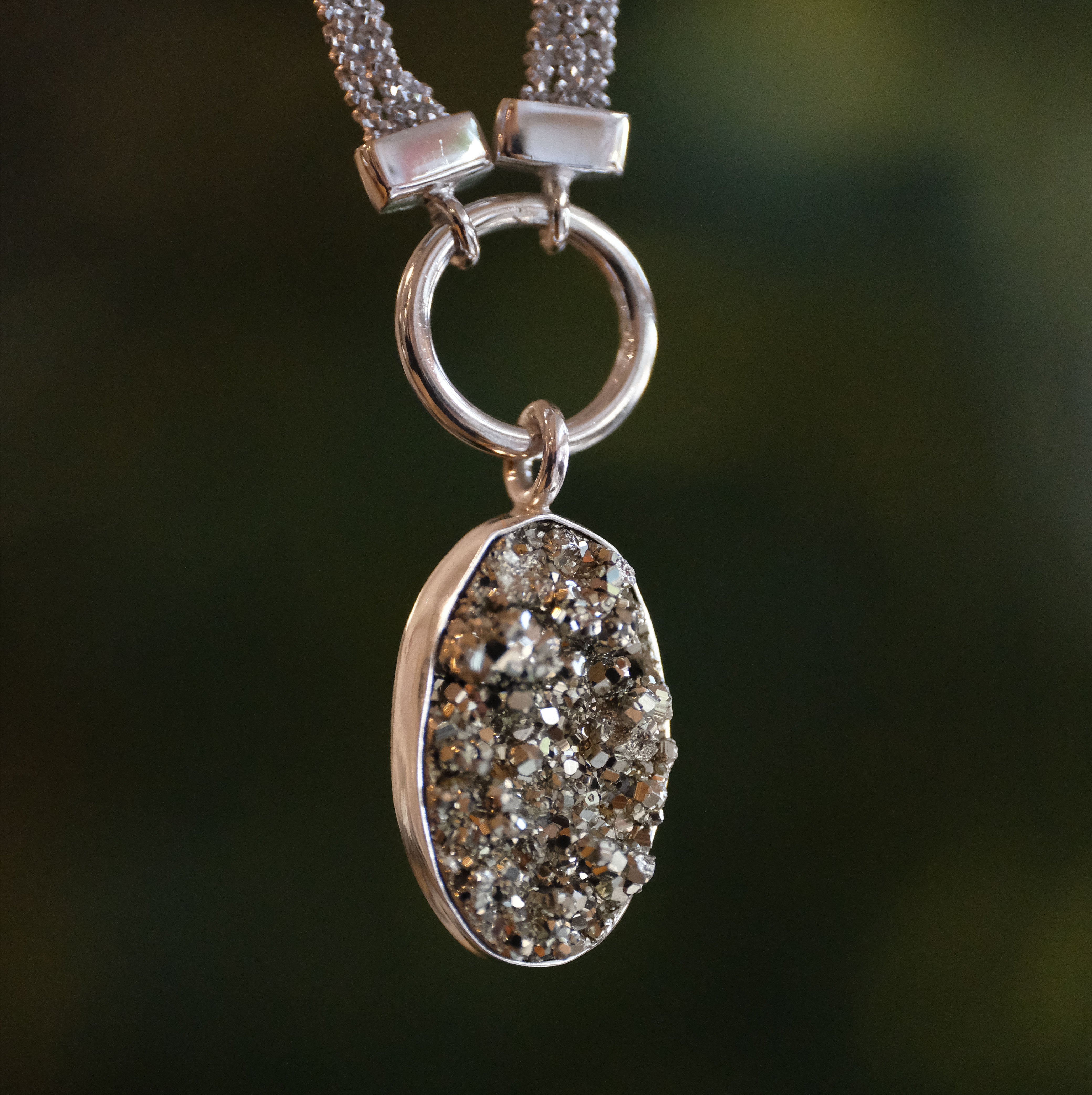 Pyrite + Sterling Malta Necklace - One of a Kind