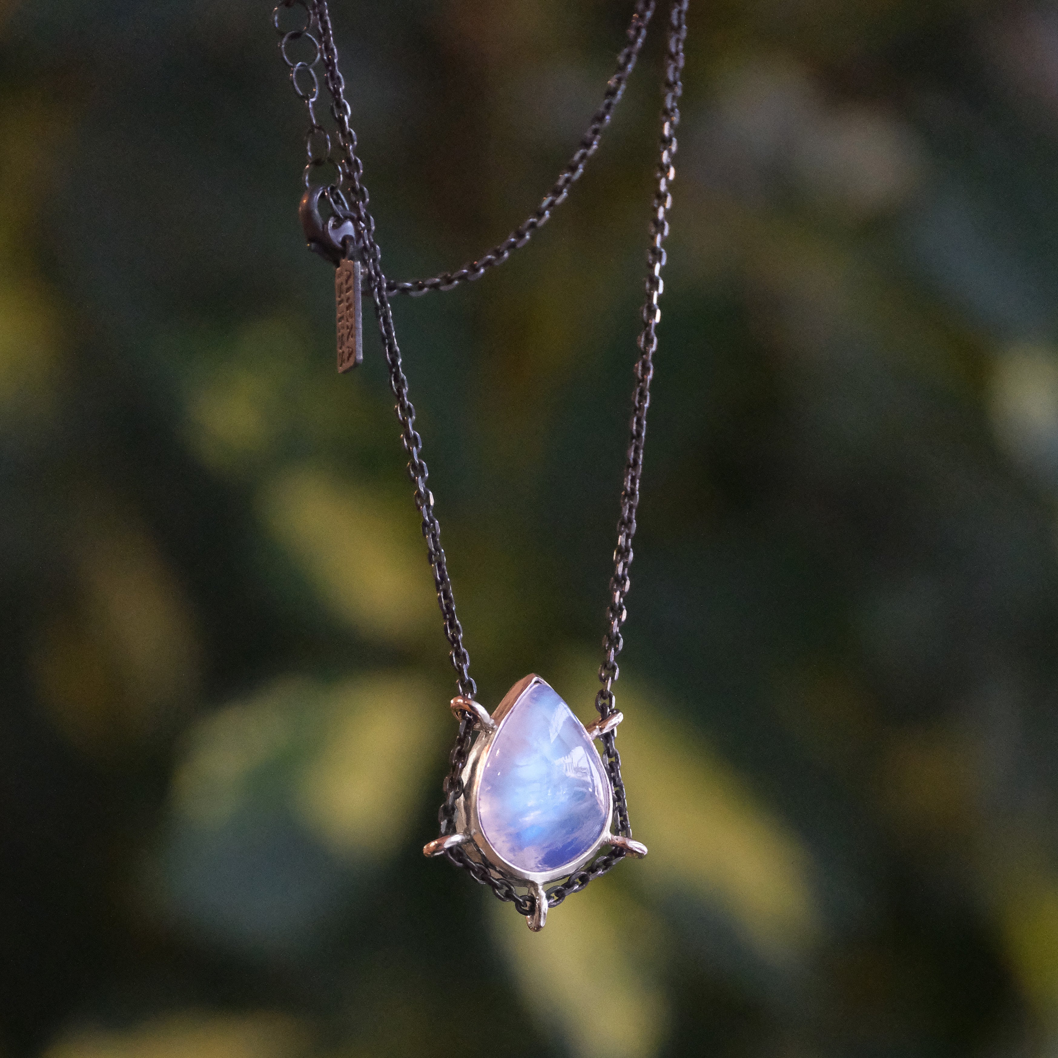 Rainbow Moonstone Path Necklace - One of a Kind