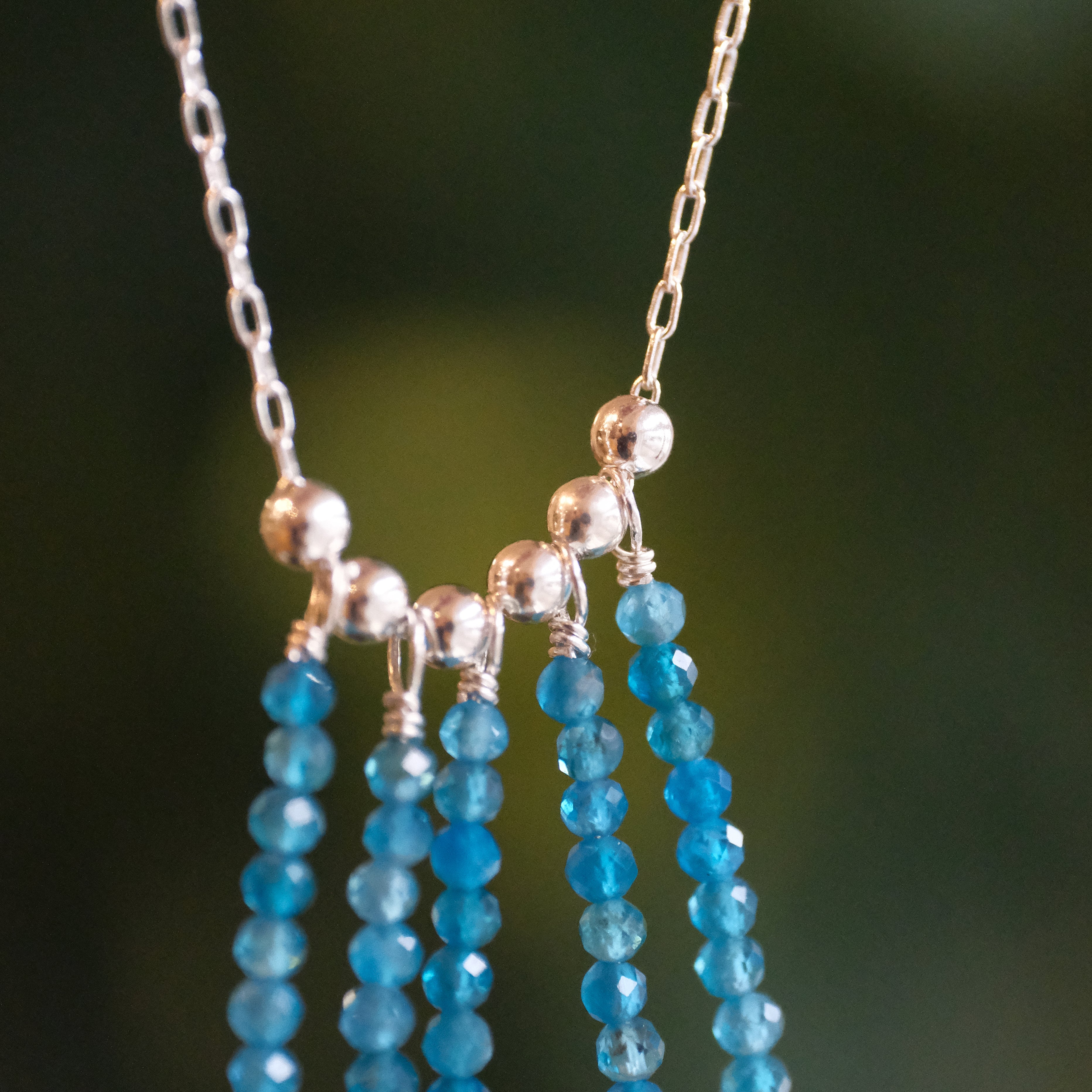 Waterfall Sterling + Apatite Necklace