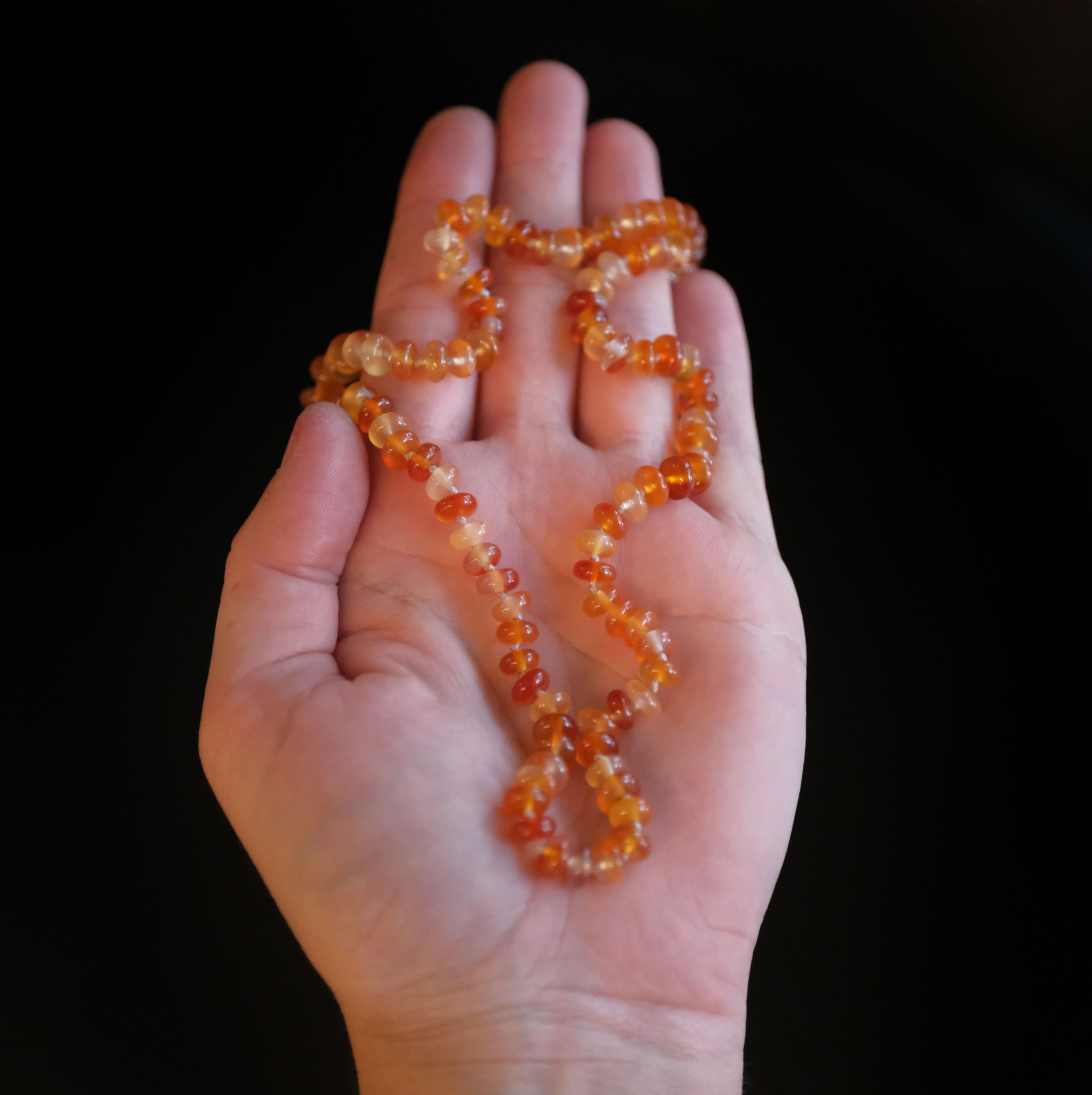 Knotted Carnelian + Sterling Passion Play Necklace