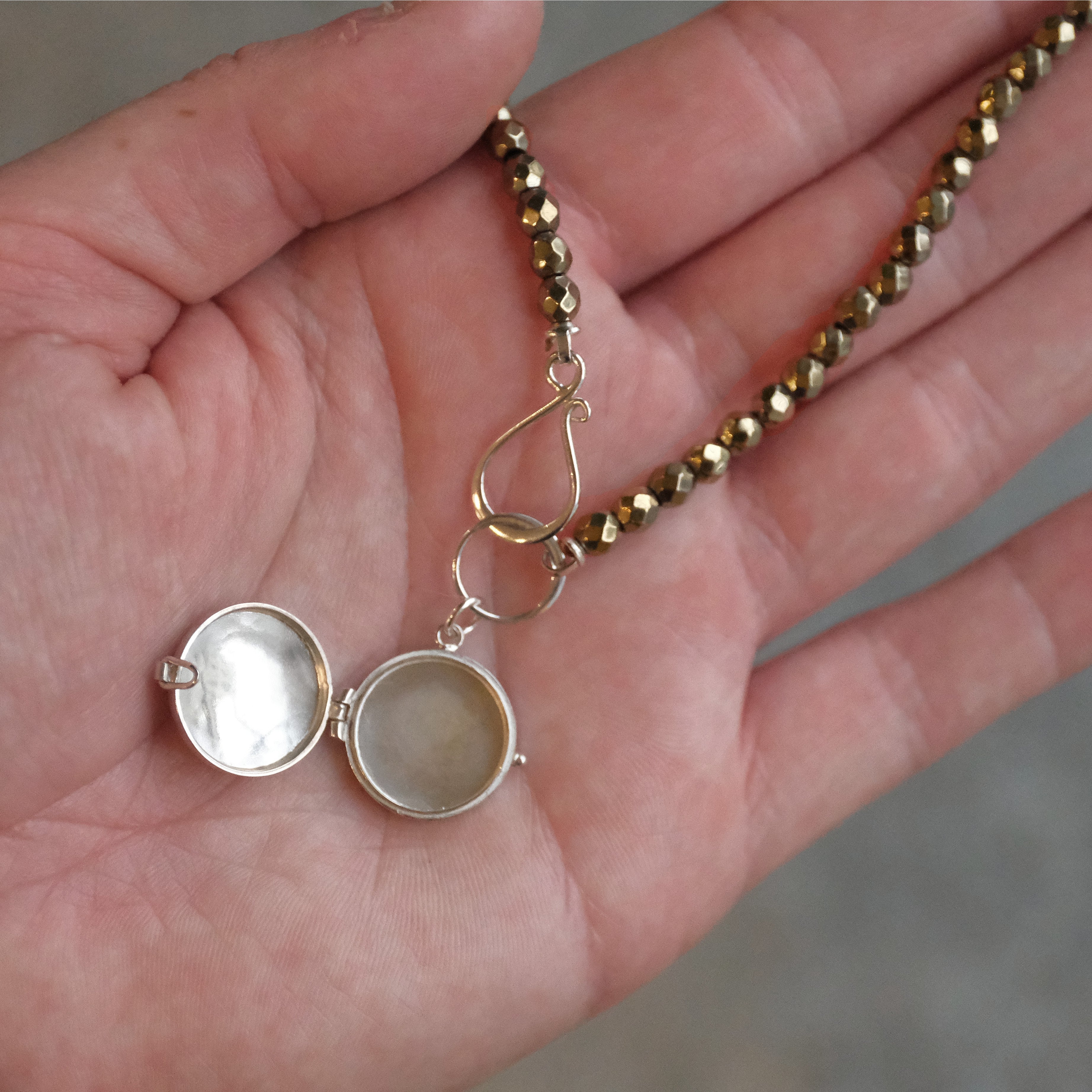 Pyrite + Sterling Forever Locket - One of a Kind