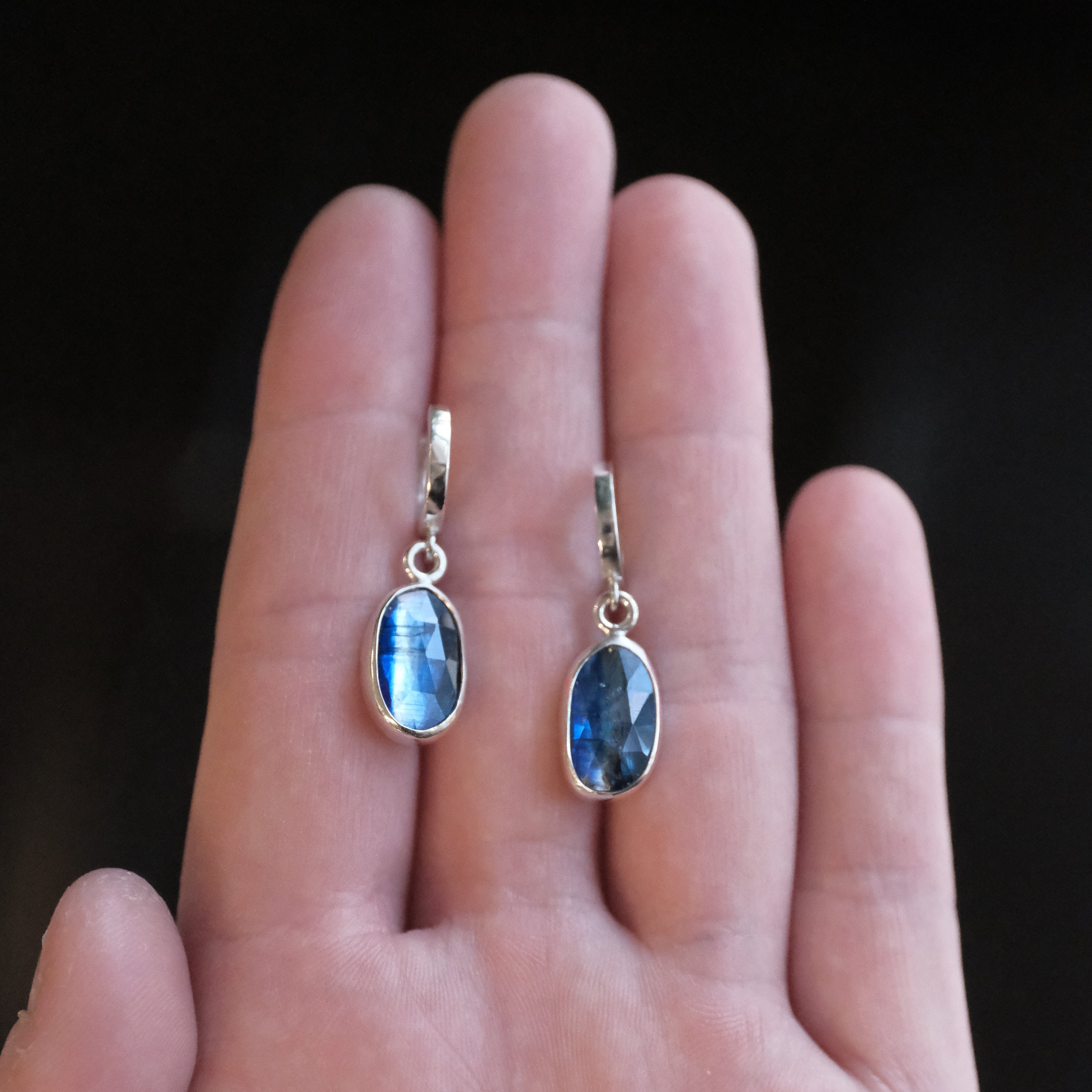 Kyanite Oceanic Hugger Earrings - One of a Kind