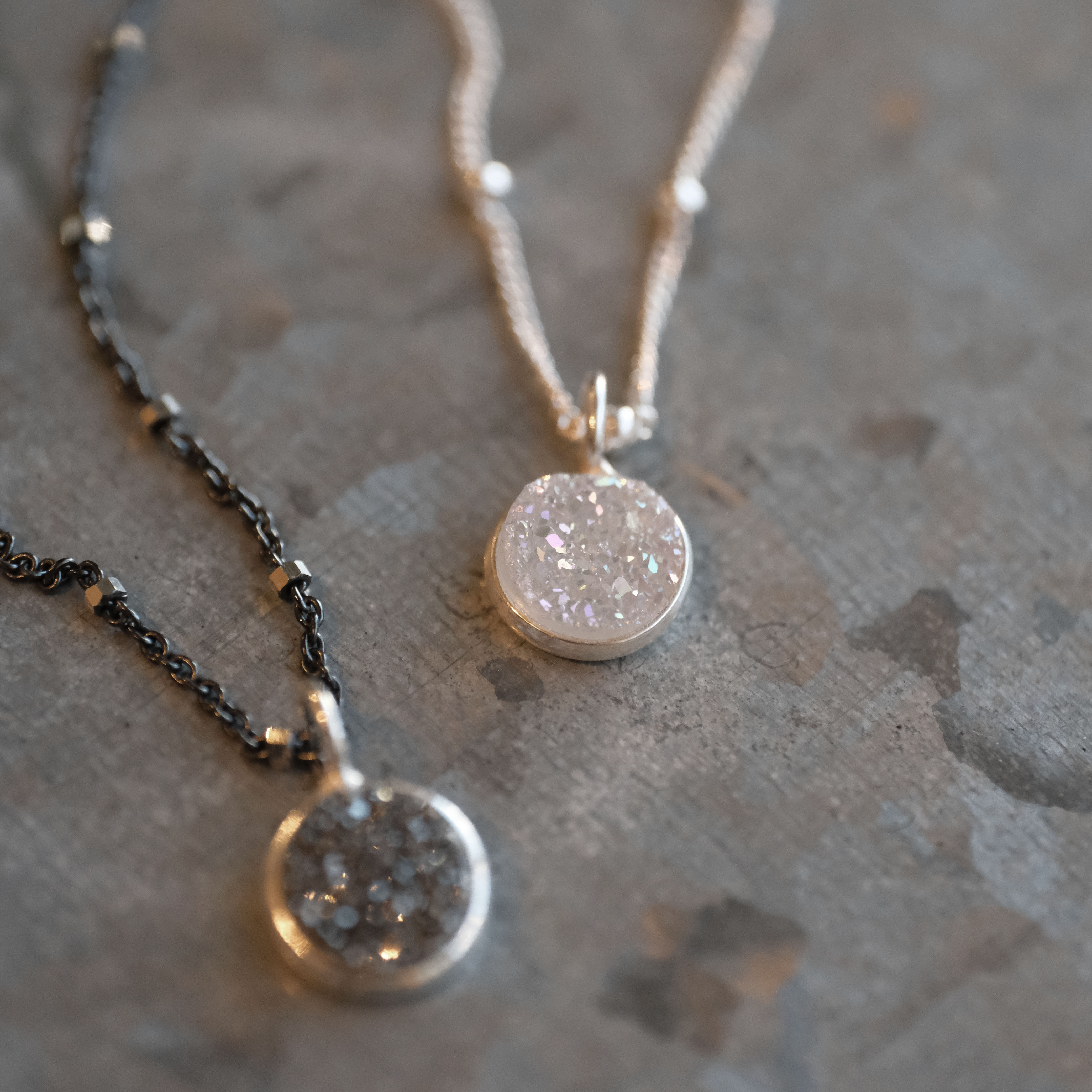 Shine on Druzy + Sterling Necklace