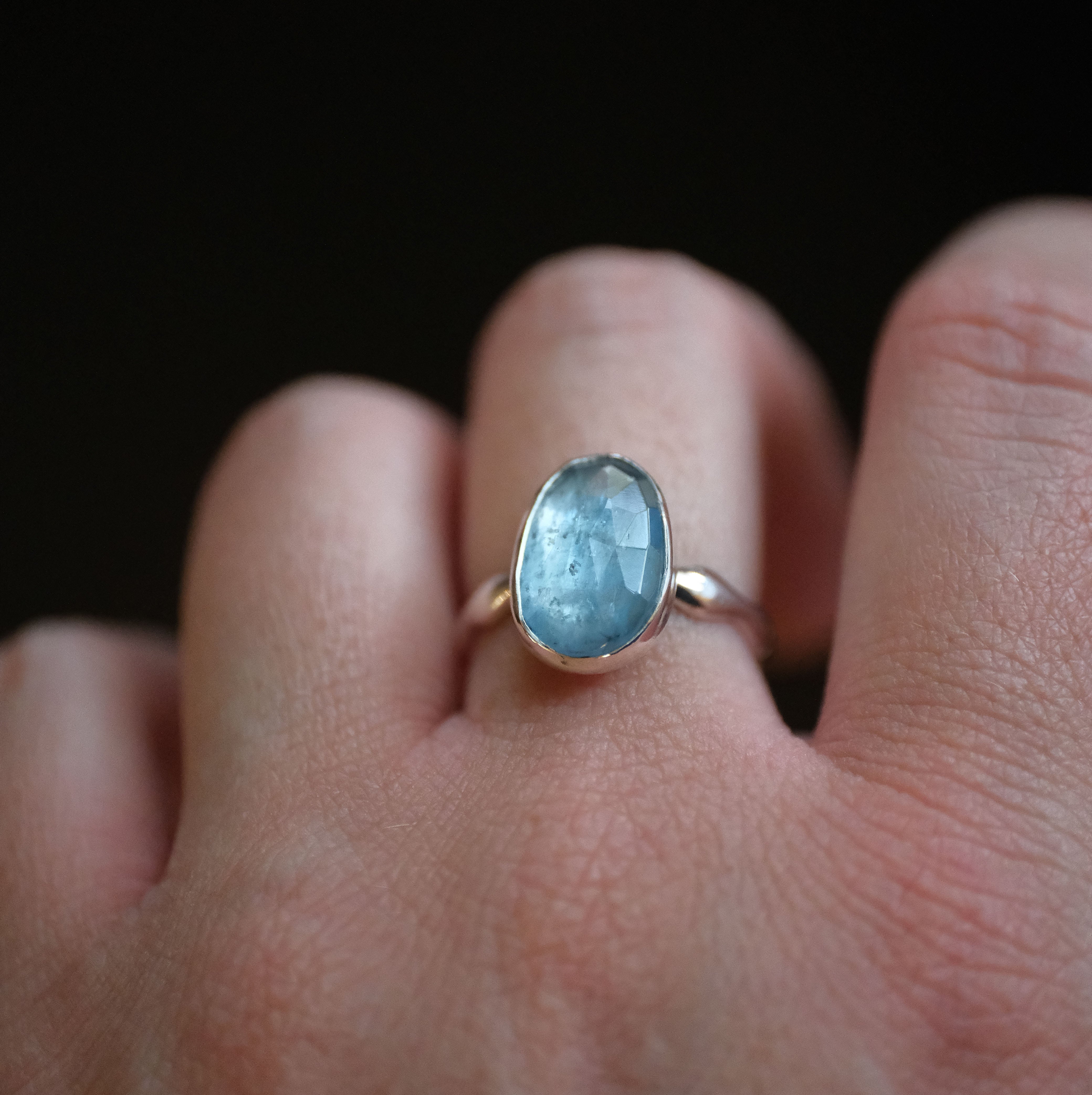 Kyanite + Sterling Wave Ring (Size 7) - One of a Kind