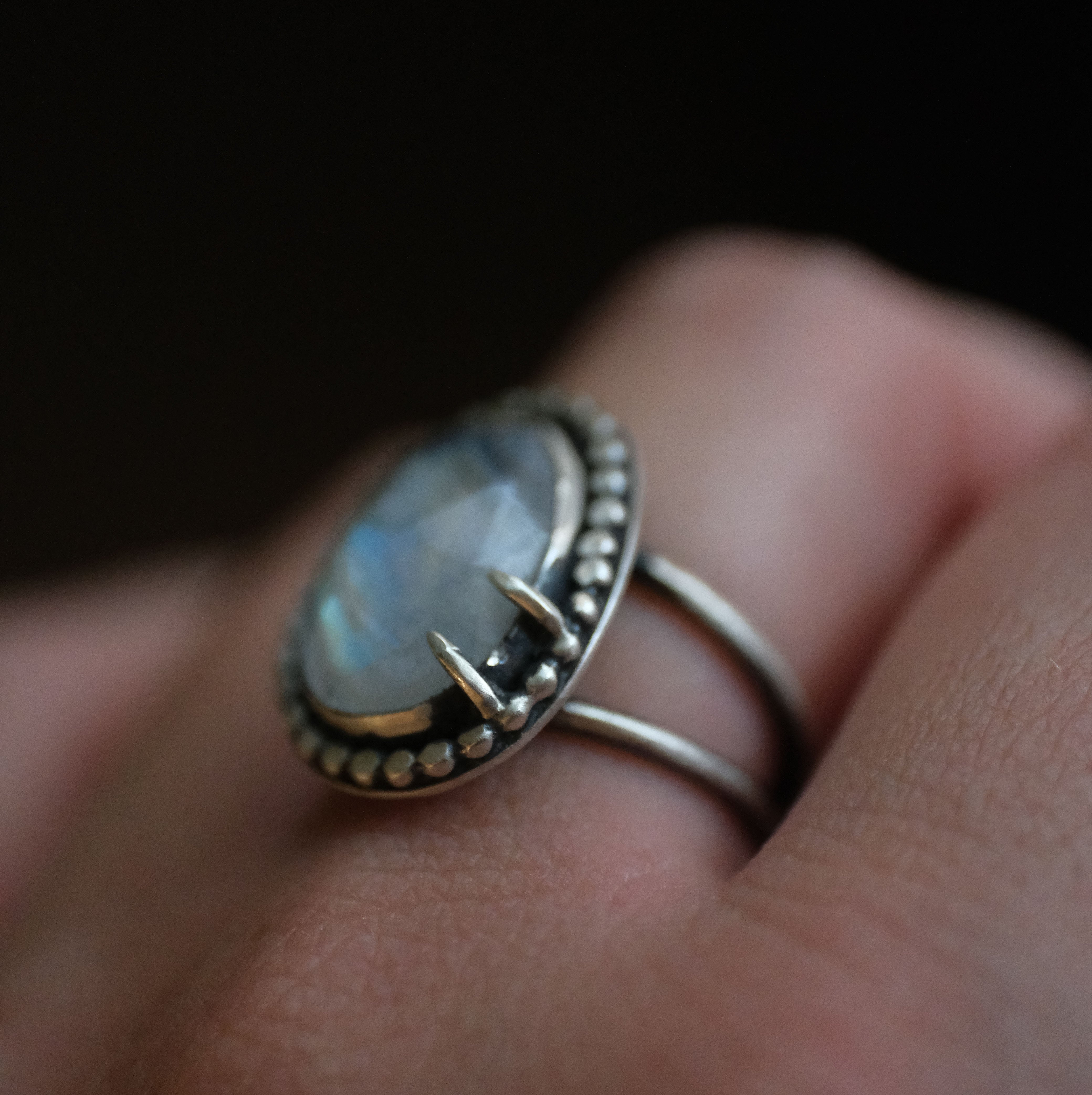 Moonstone + Sterling Talona Ring (Size 6.5) - One of a Kind