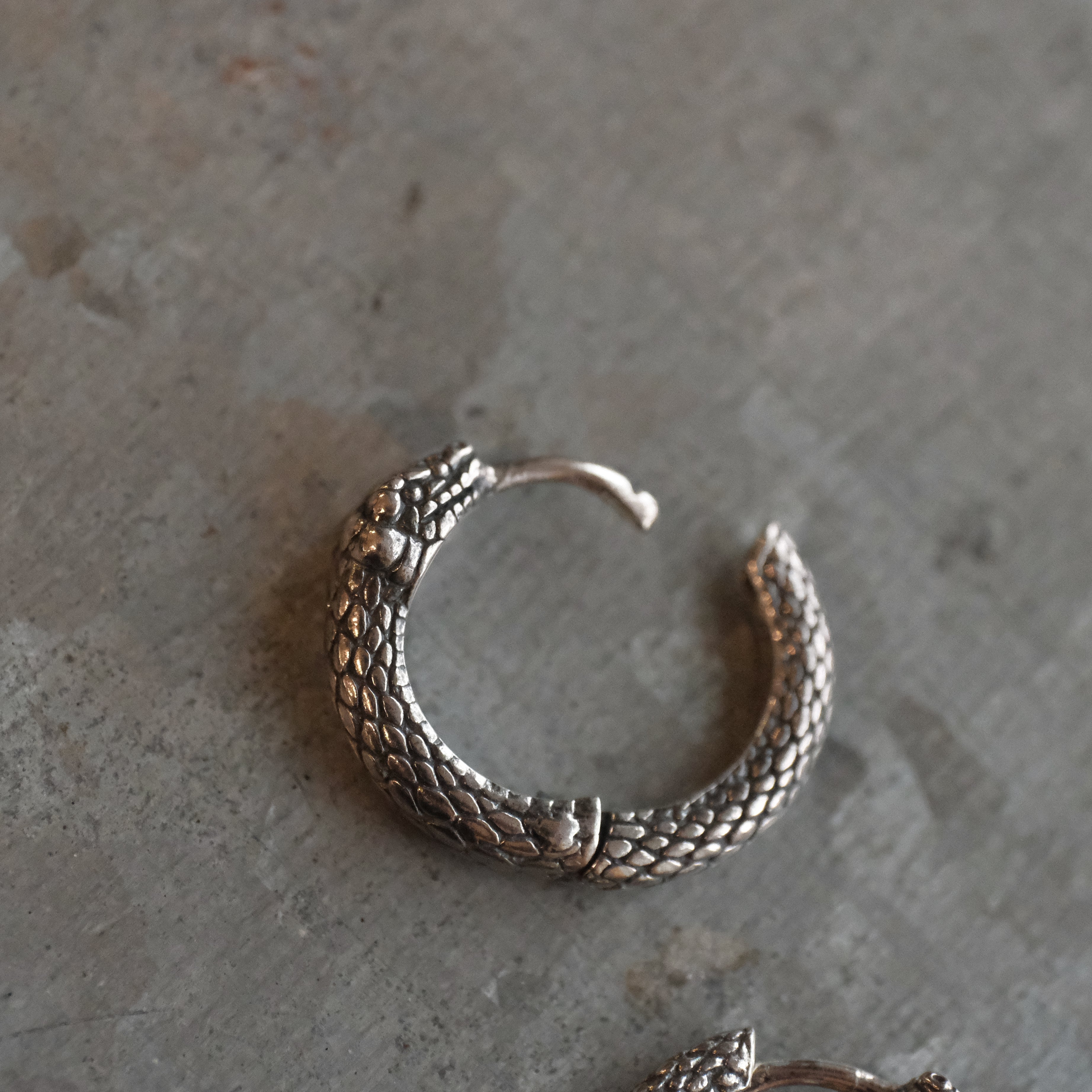 Sterling Ouroboros Hugger Earrings