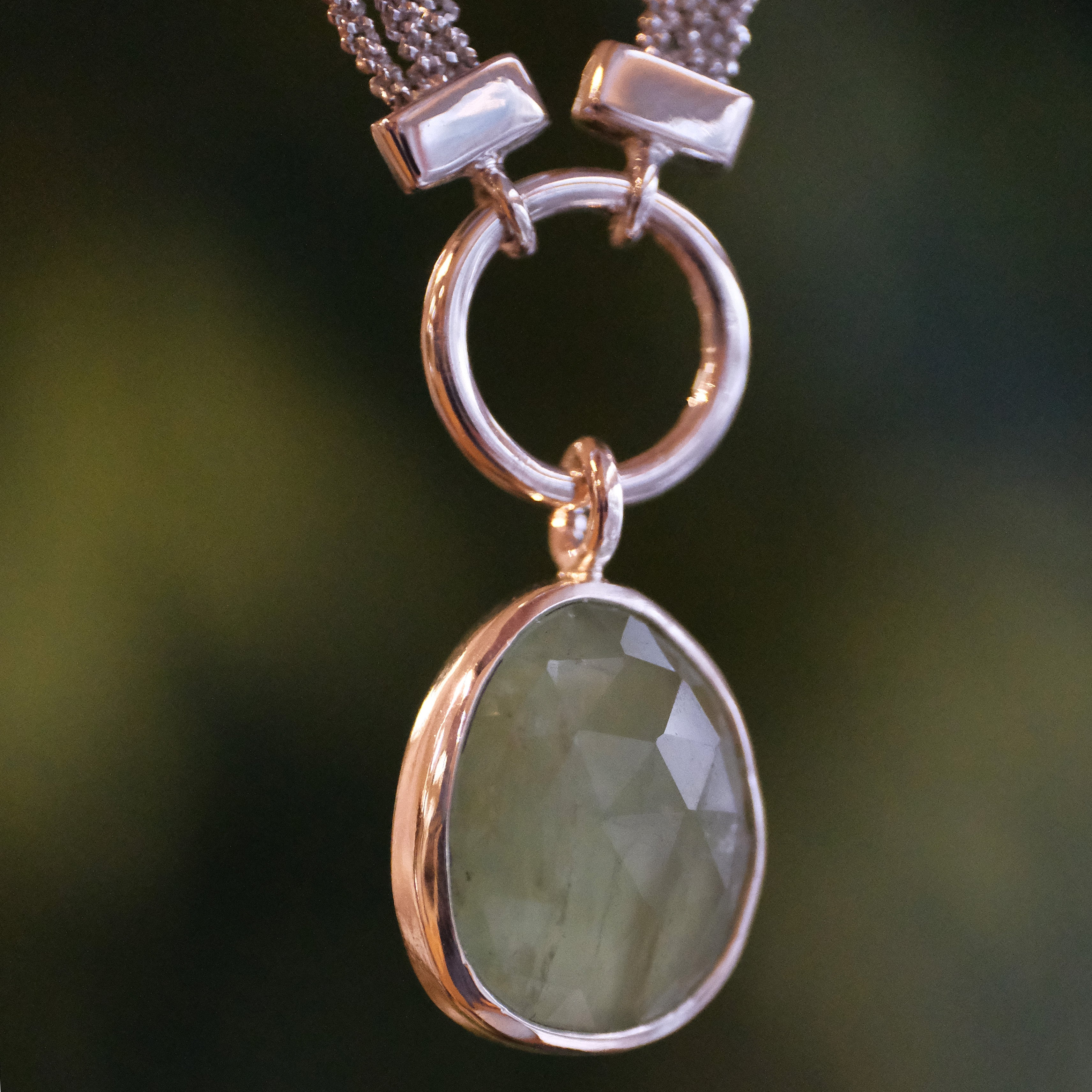 Prehnite + Sterling Malta Necklace - One of a Kind