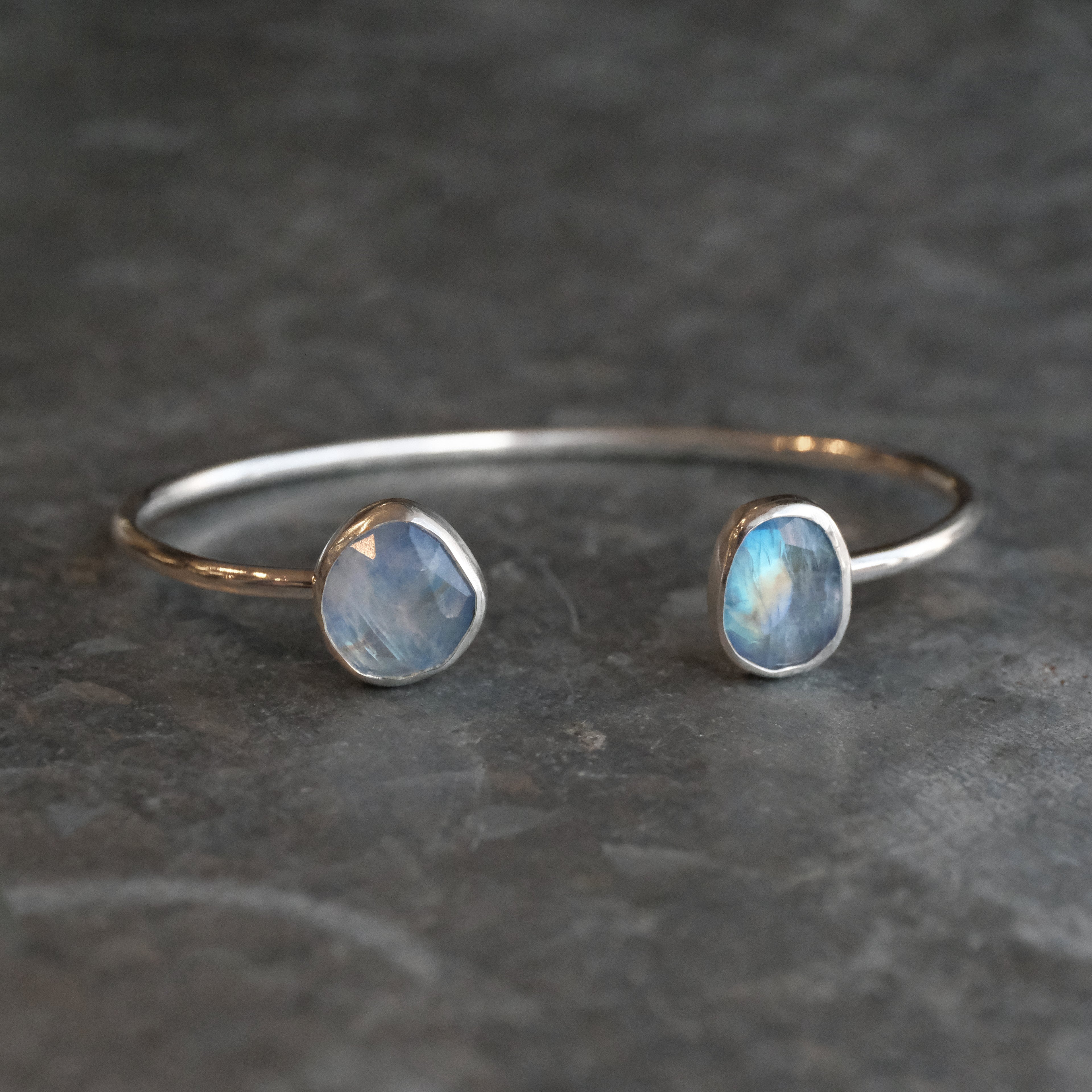 Rainbow Moonstone Duo Cuff - One of a Kind
