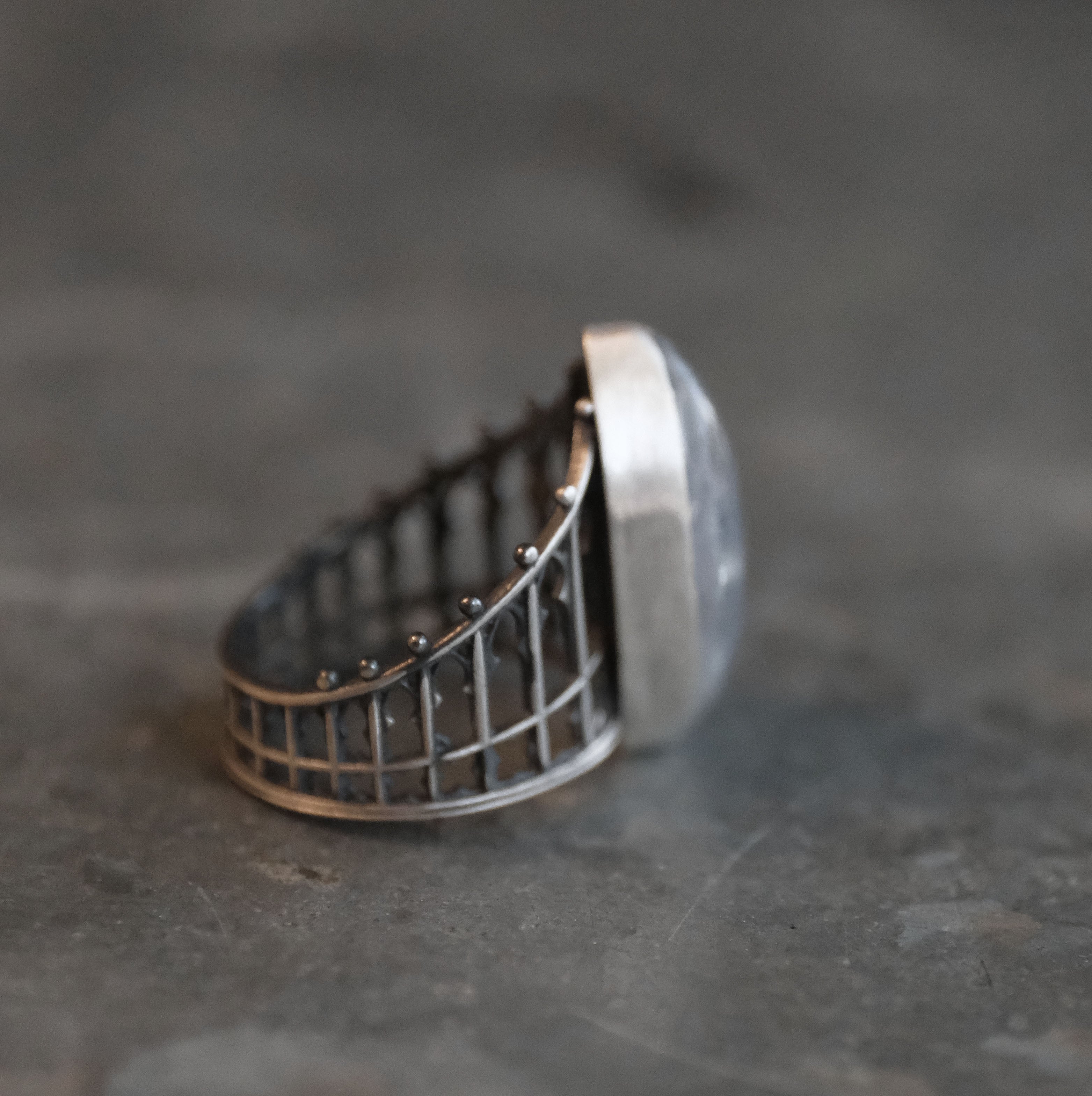 Moonstone Cathedral Ring (Size 6) - One of a Kind