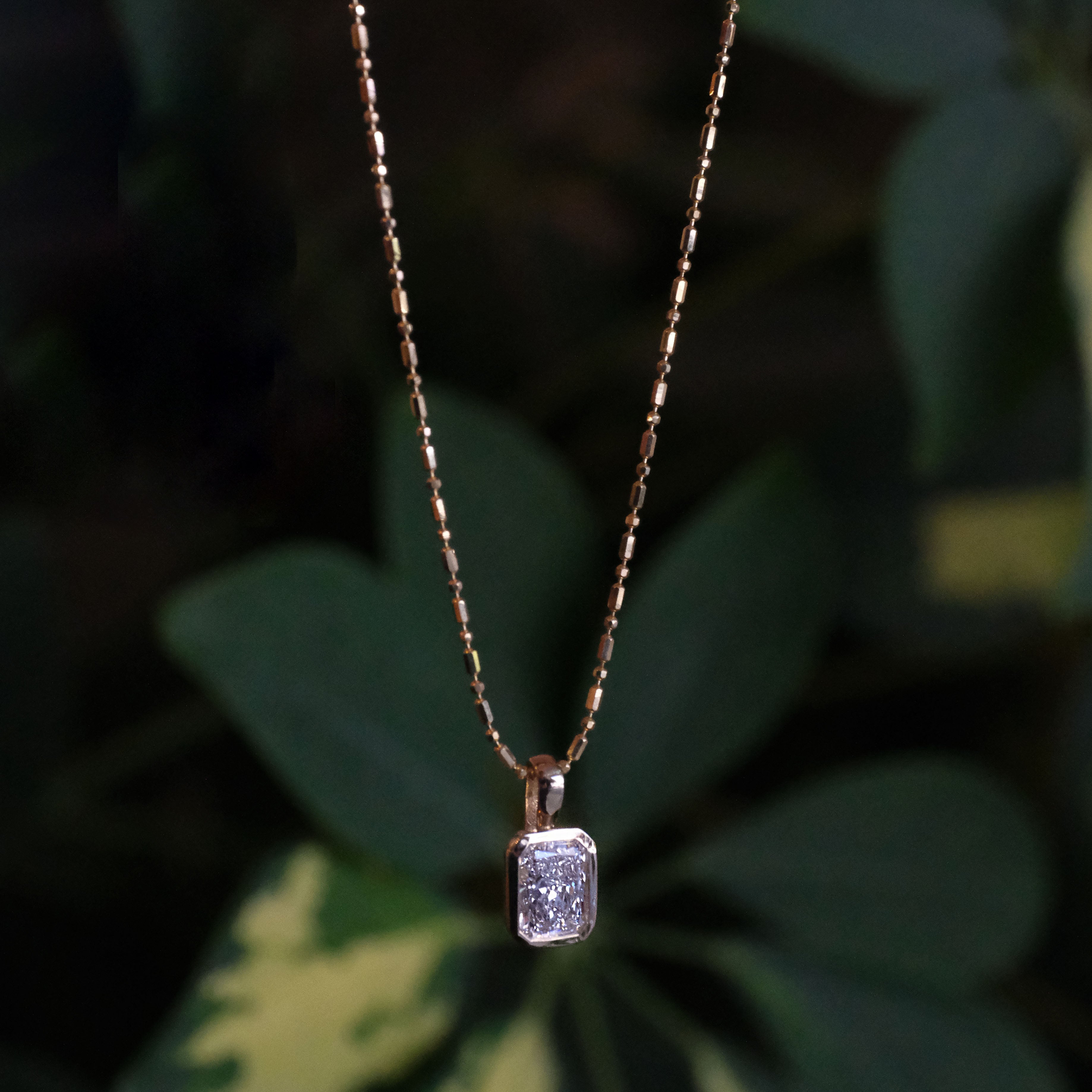 14k + Lab Diamond Lyon Necklace