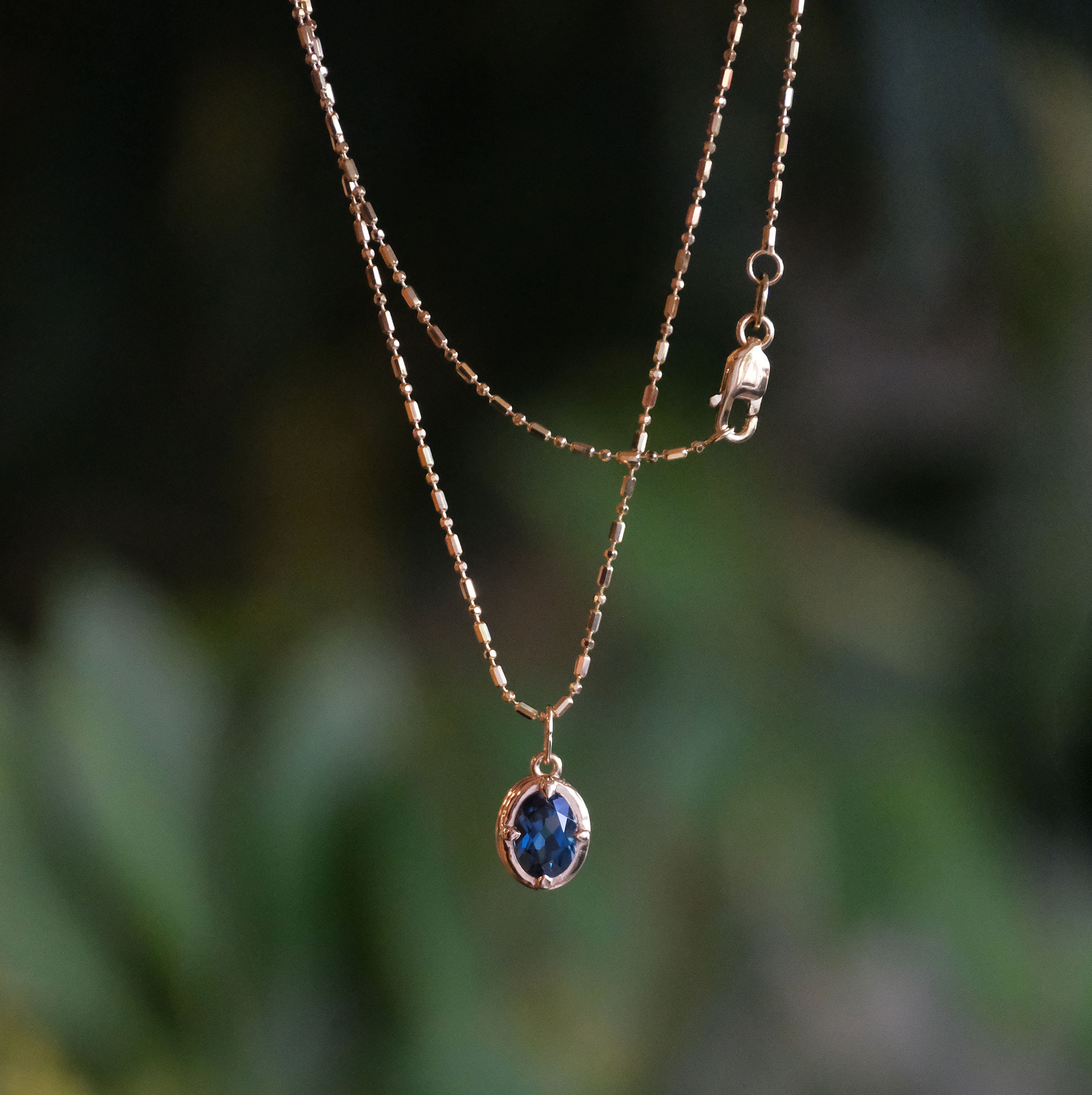 14k + London Blue Topaz Trikala Necklace