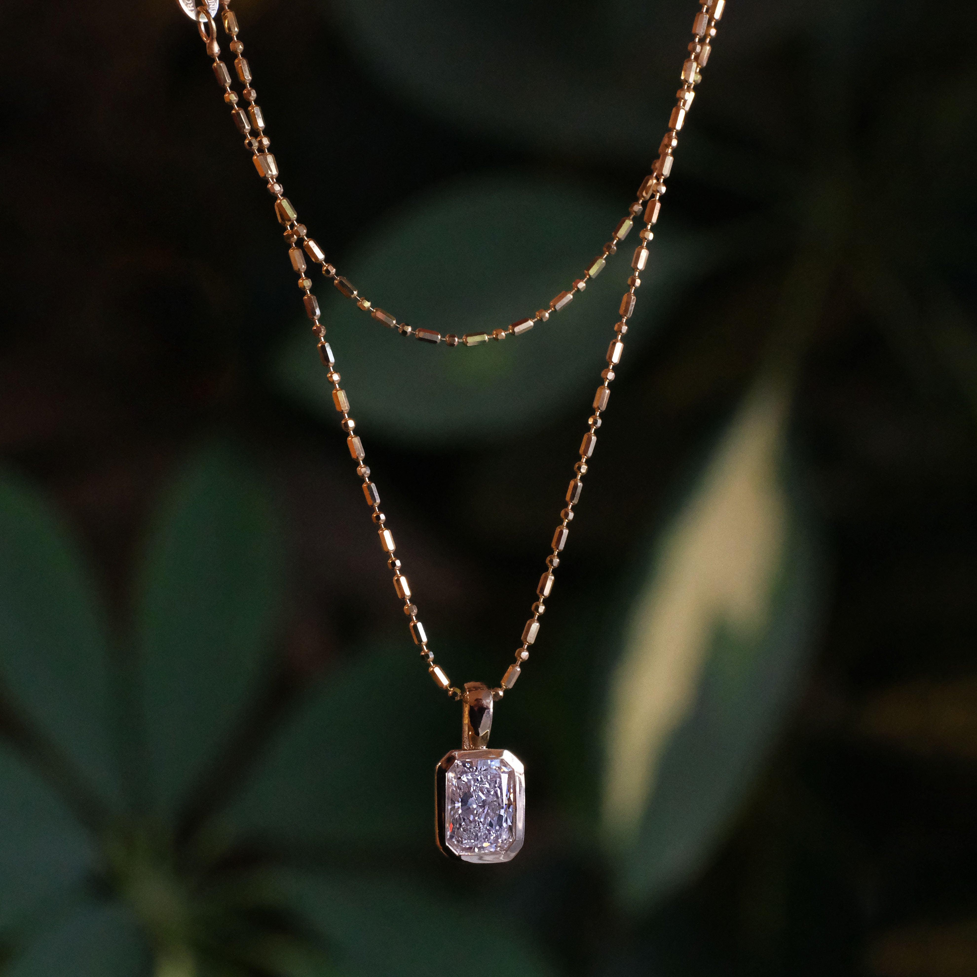 14k + Lab Diamond Lyon Necklace