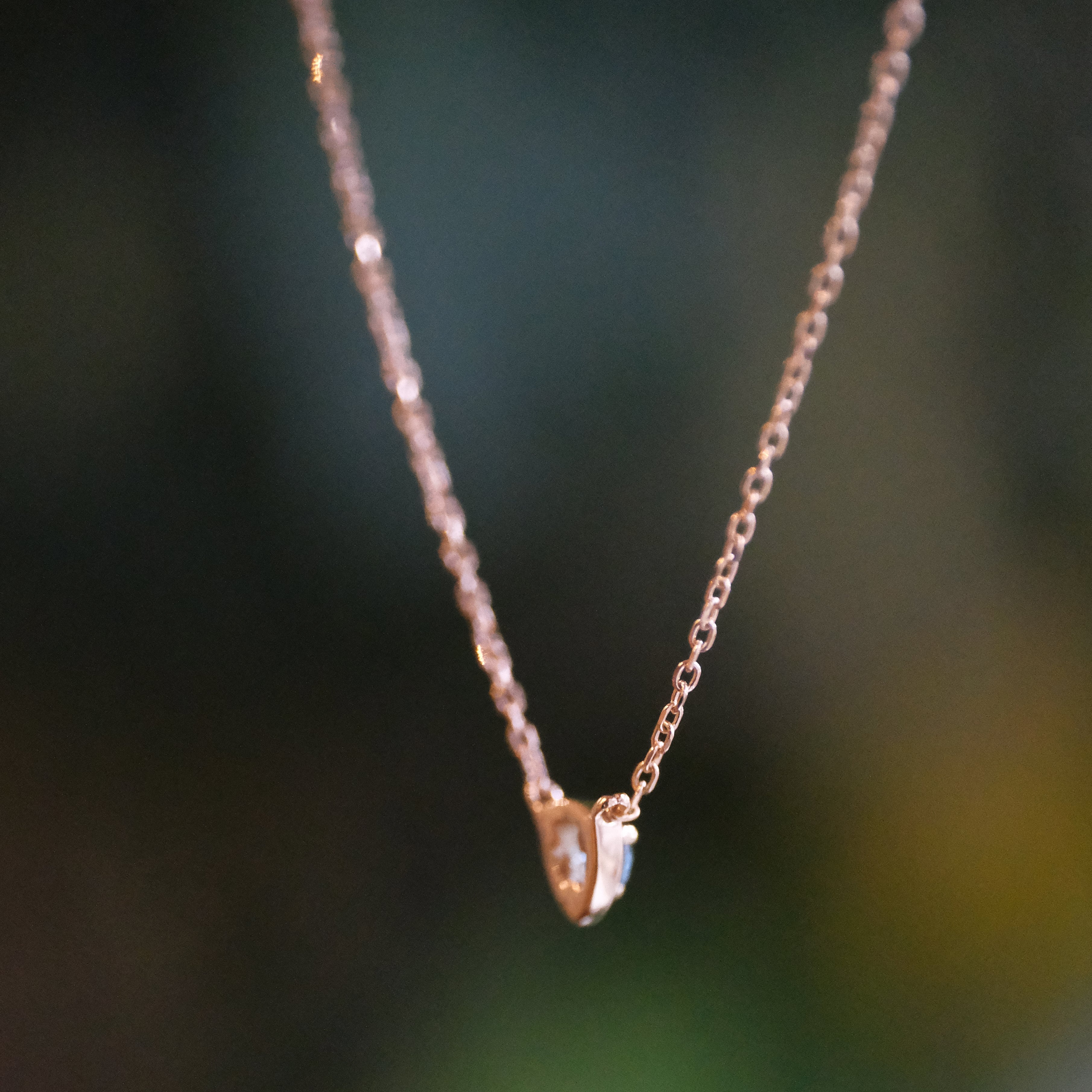 14k + Swiss Blue Topaz Protector Necklace