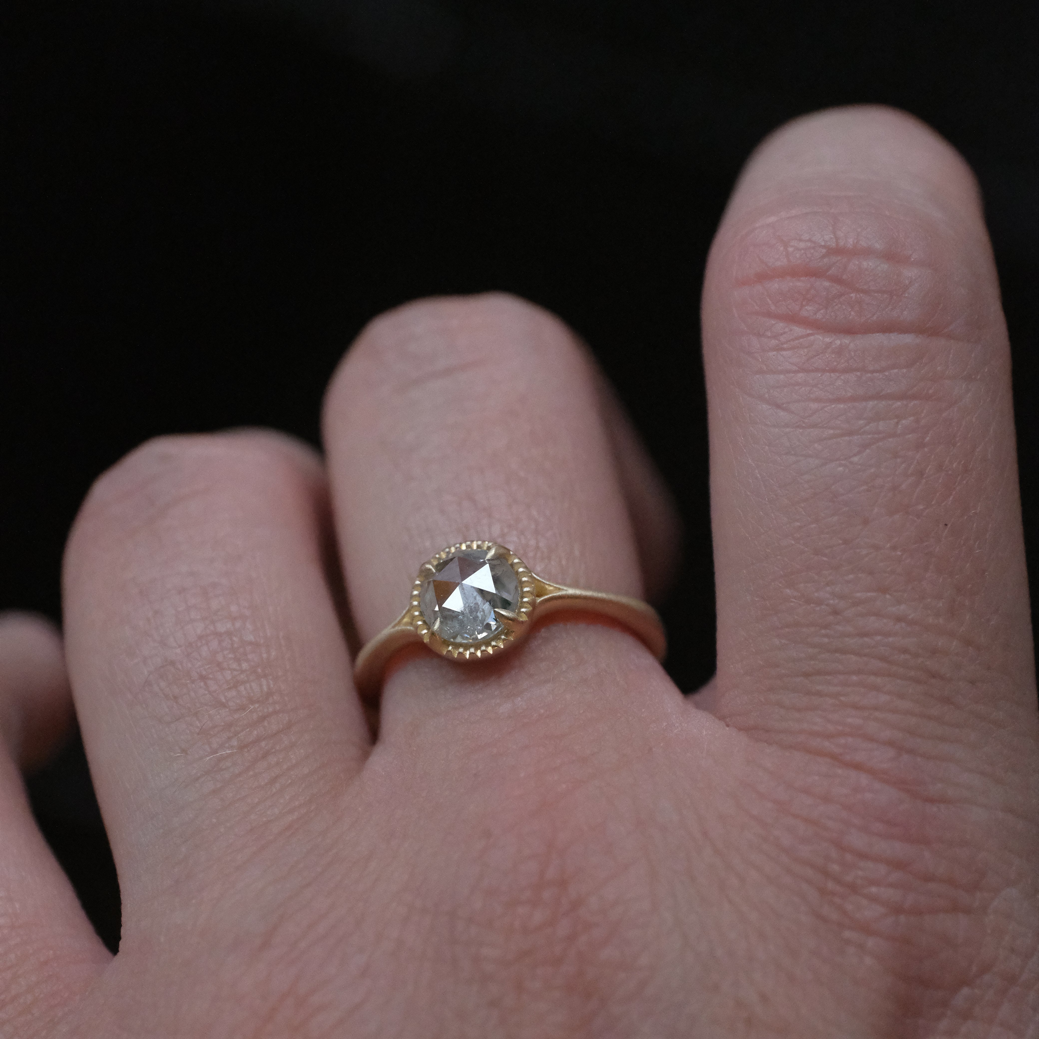 14k + Natural Diamond Olivieri Ring - One of a Kind