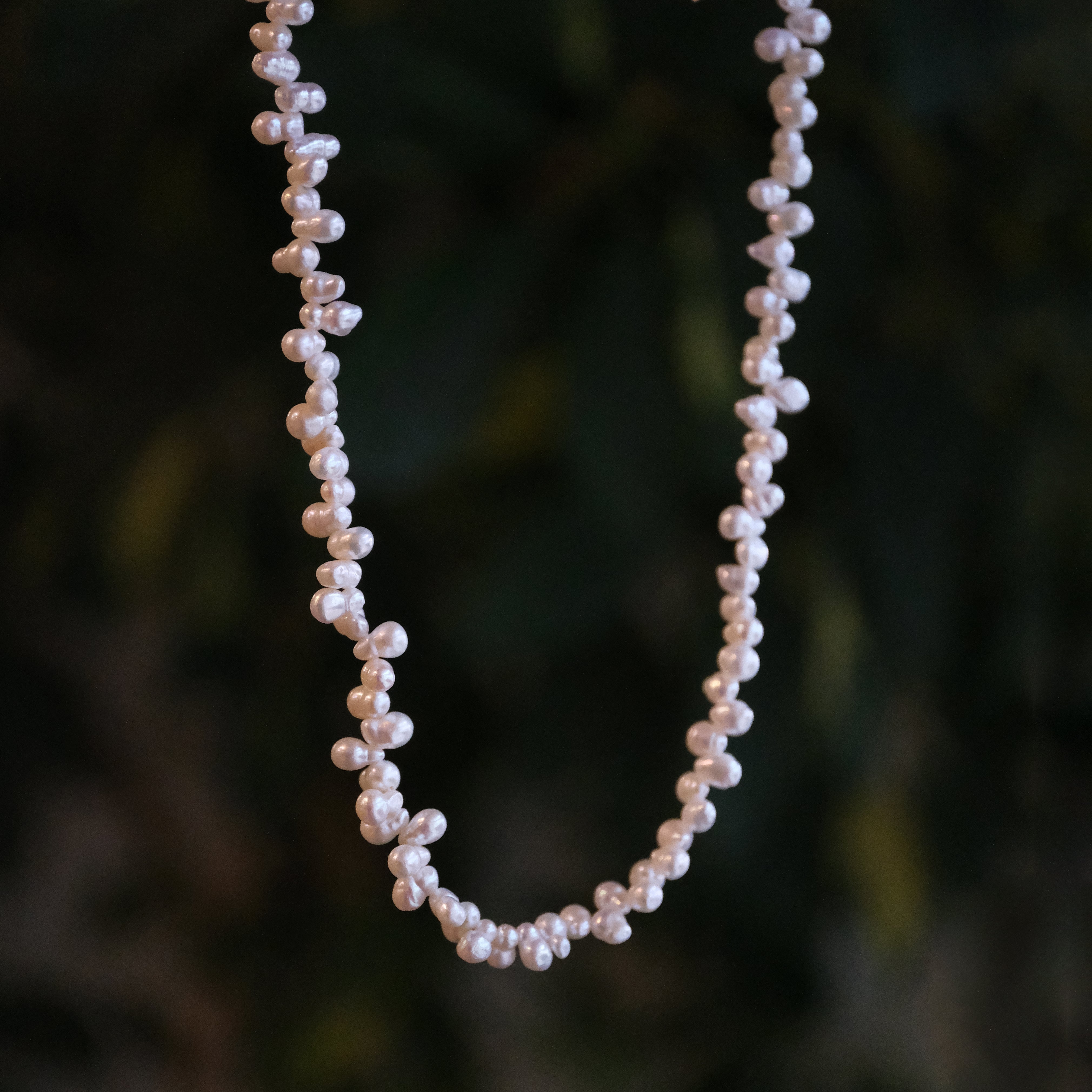 Freshwater Pearl + Sterling Caviar Necklace