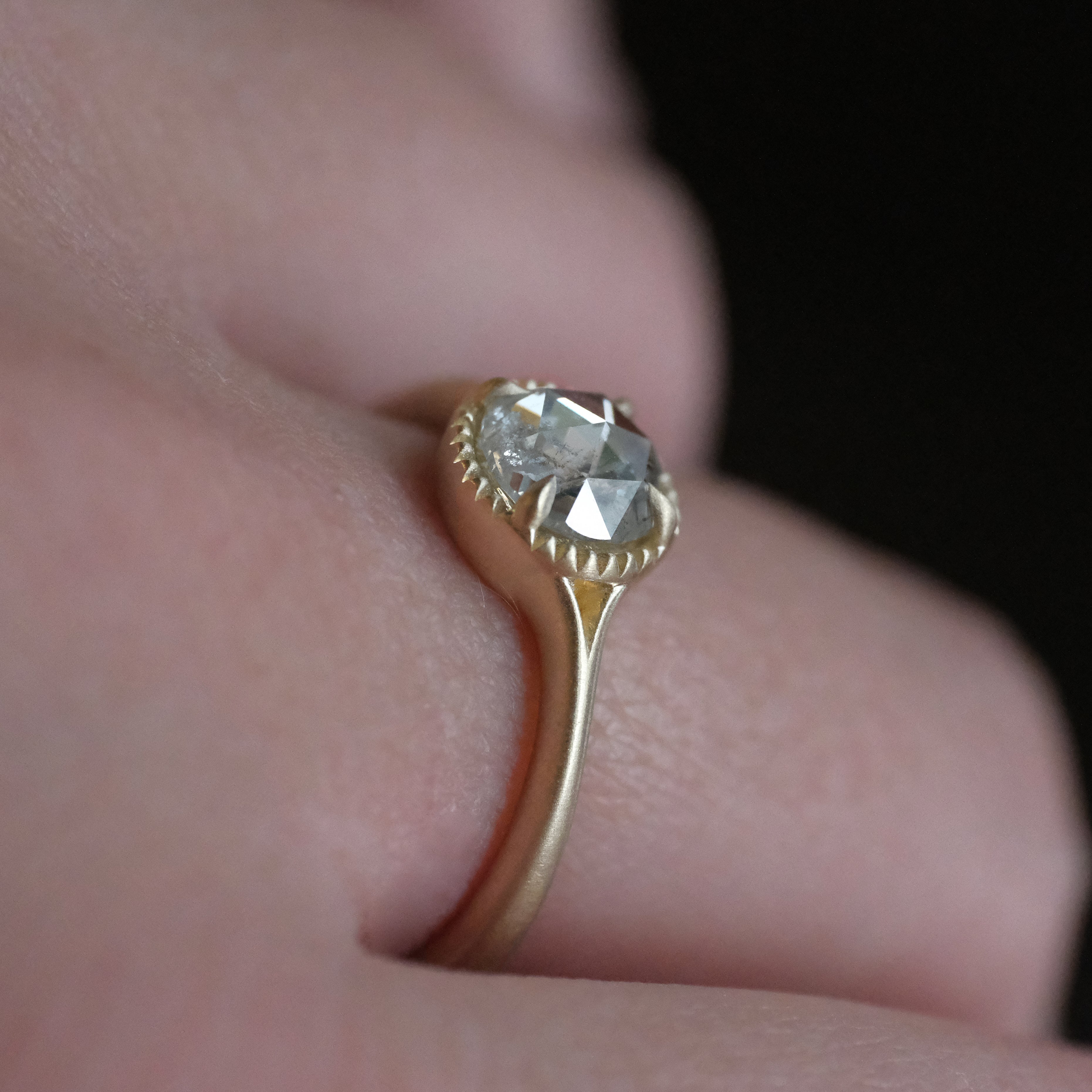 14k + Natural Diamond Olivieri Ring - One of a Kind