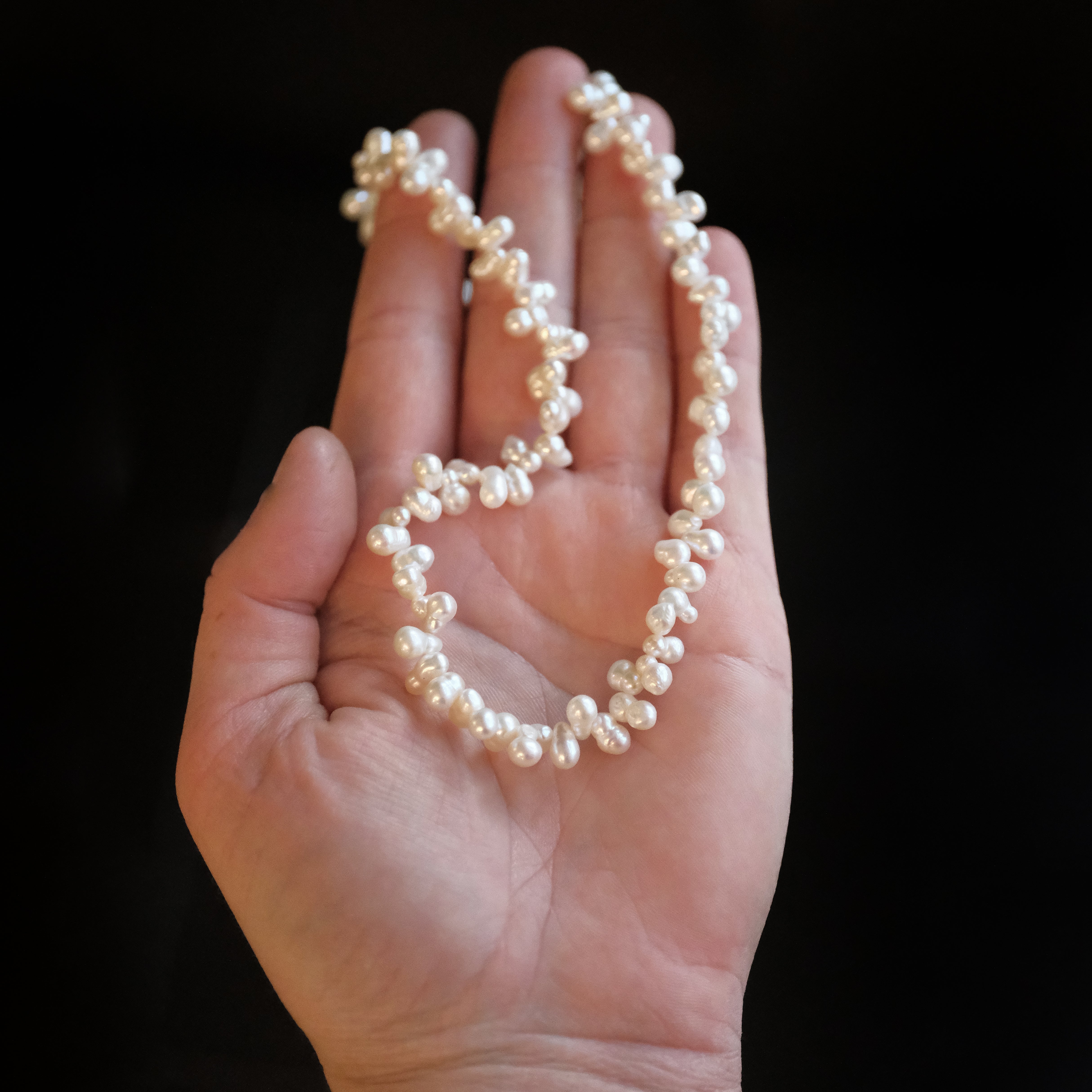 Freshwater Pearl + Sterling Caviar Necklace