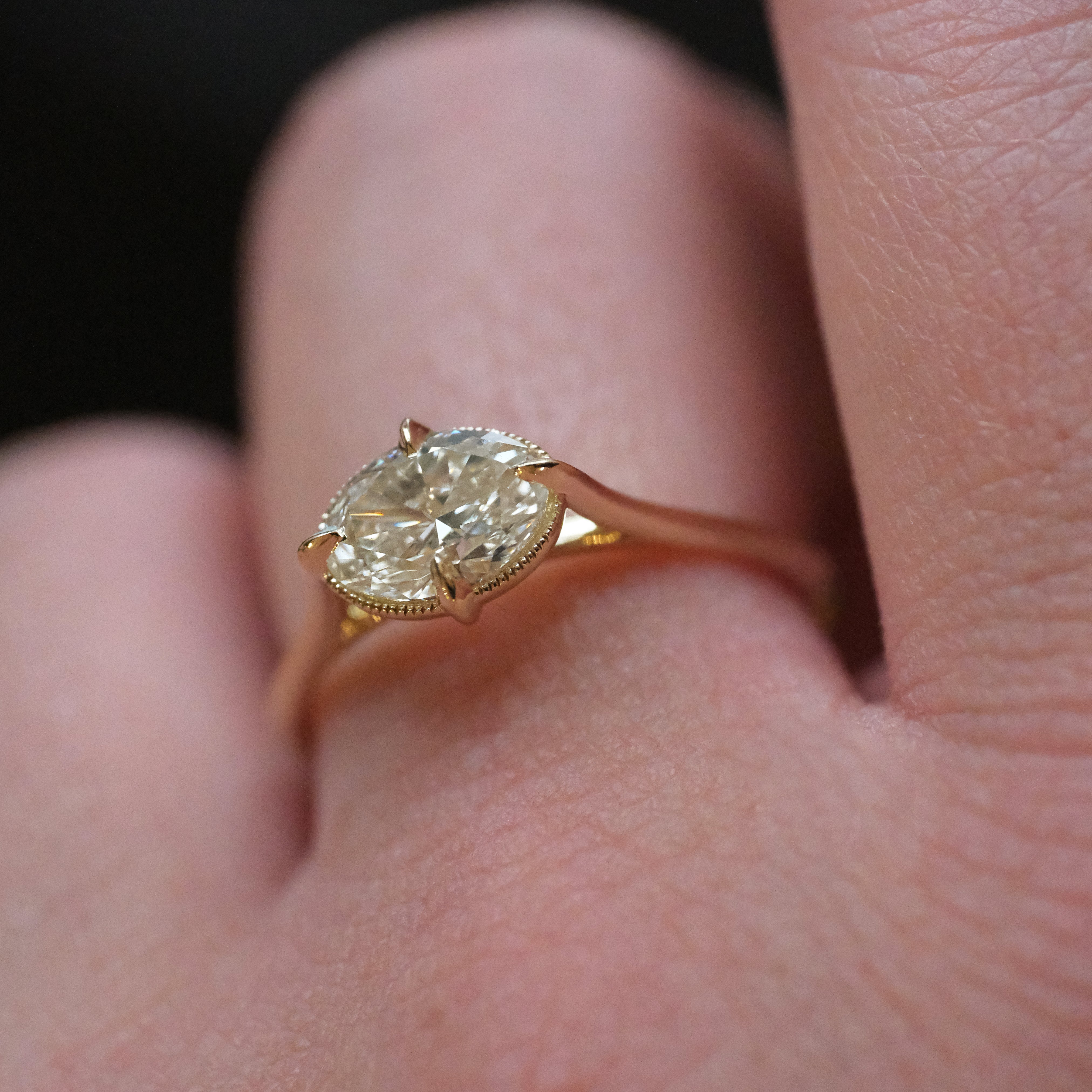 14k + Natural Diamond Champagne Avignon Ring