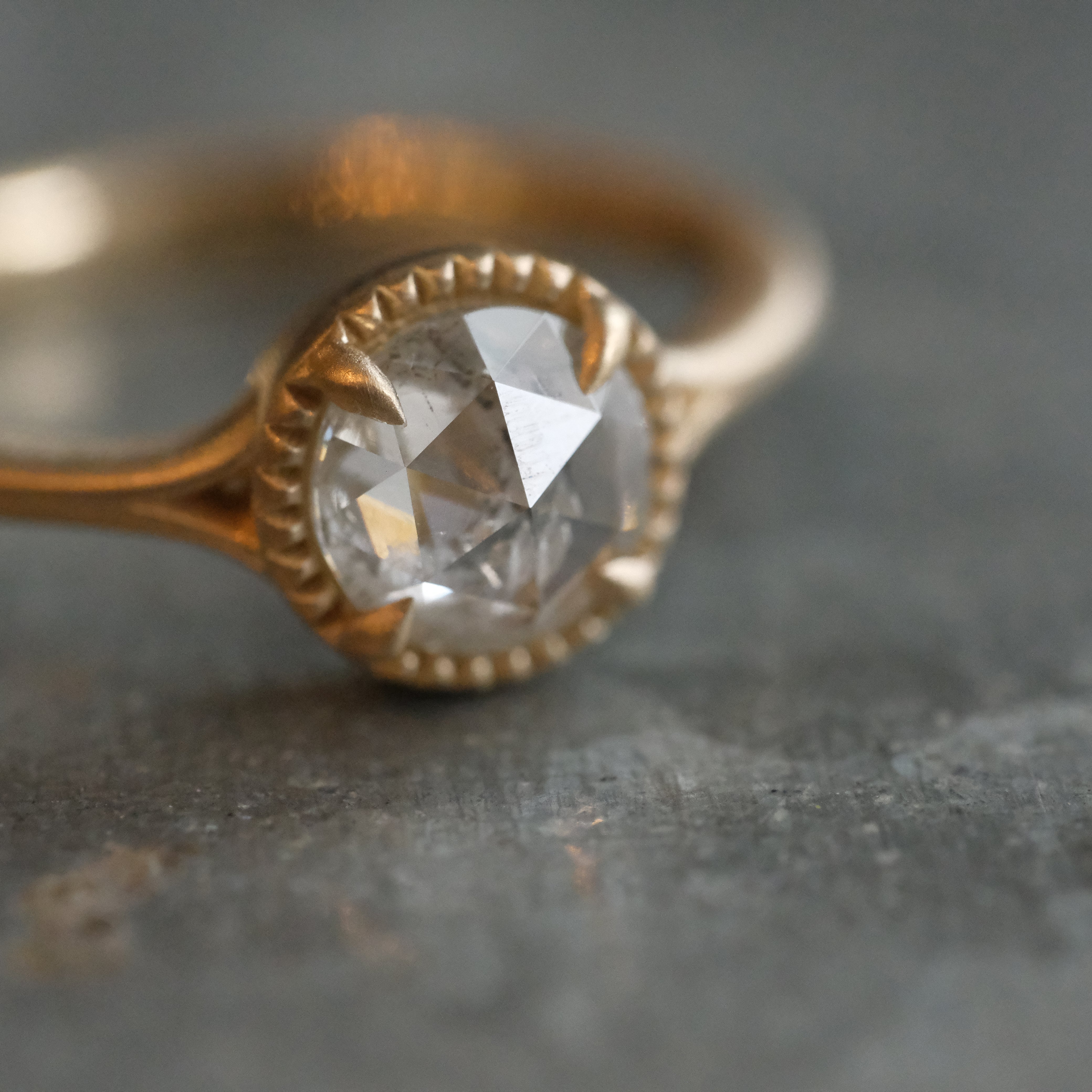 14k + Natural Diamond Olivieri Ring - One of a Kind