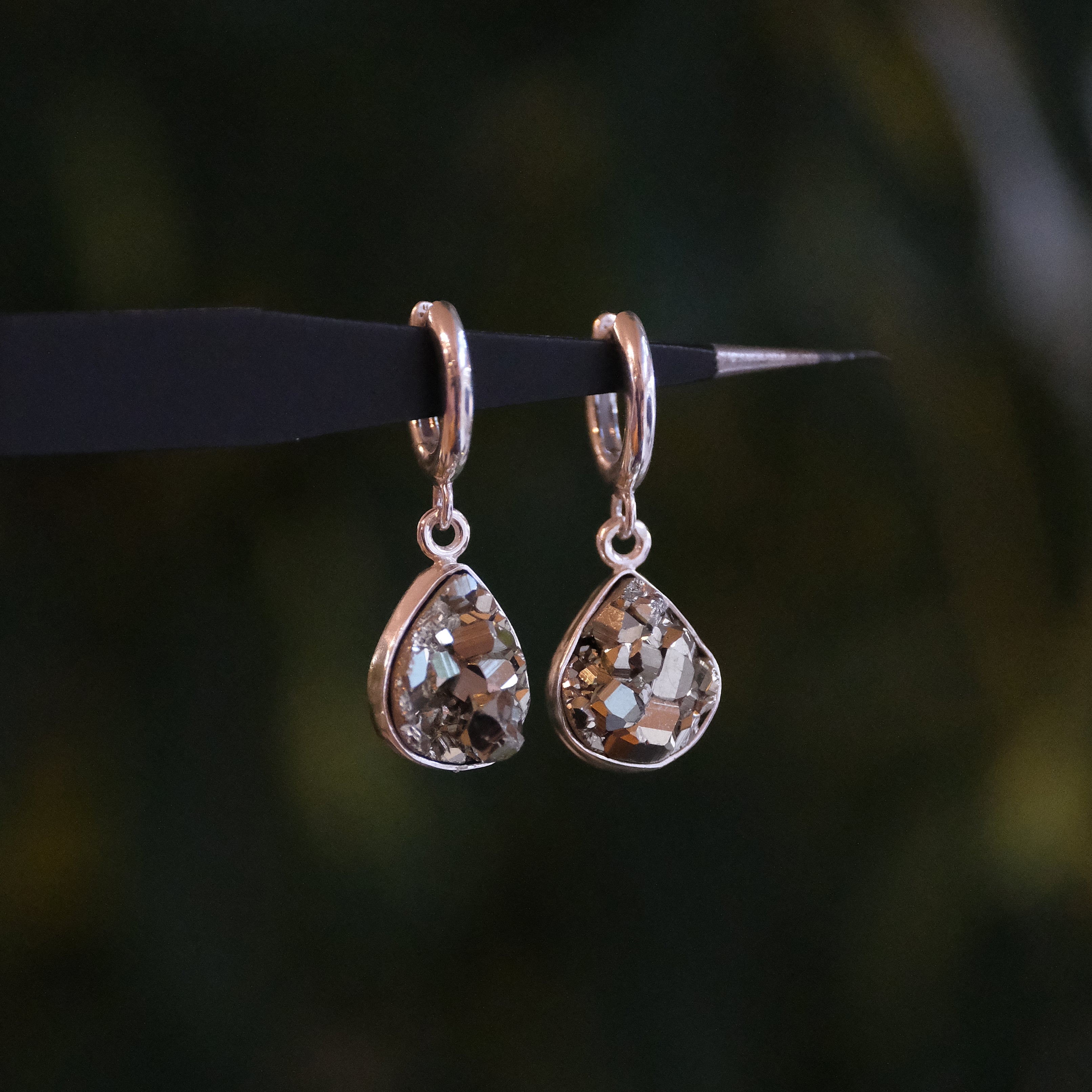Pyrite + Sterling Gold Rush Earrings - One of a Kind