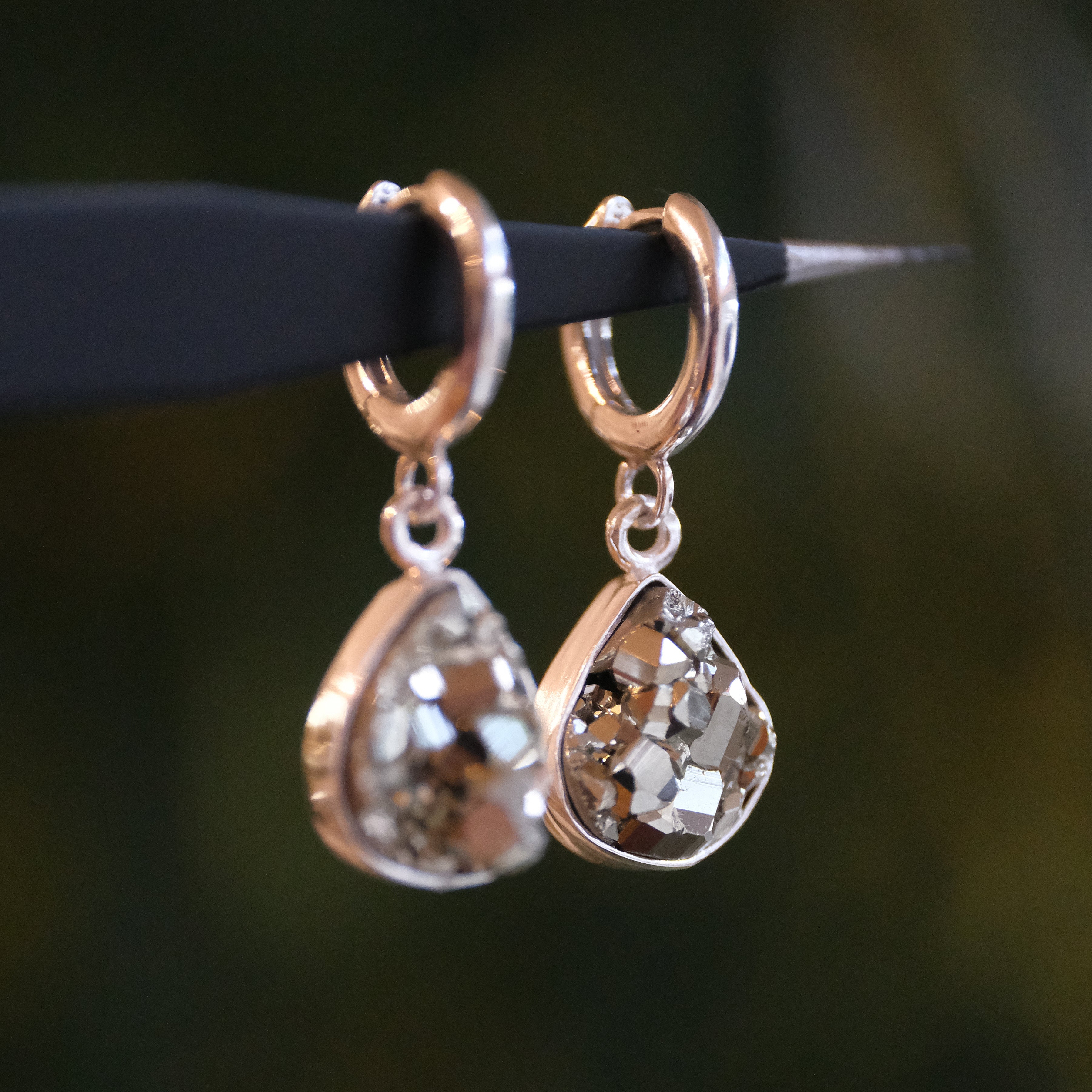 Pyrite + Sterling Gold Rush Earrings - One of a Kind