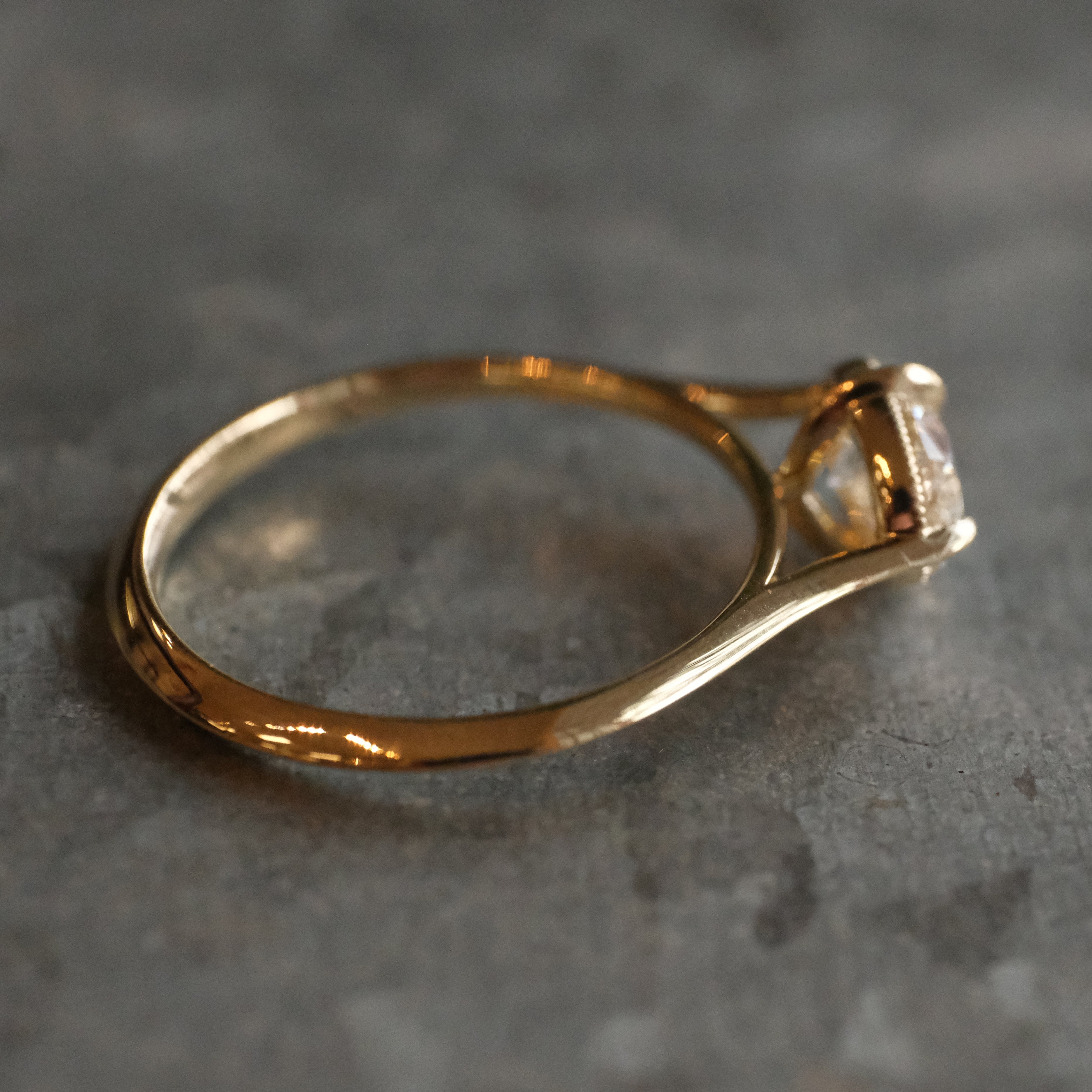14k + Natural Diamond Champagne Avignon Ring