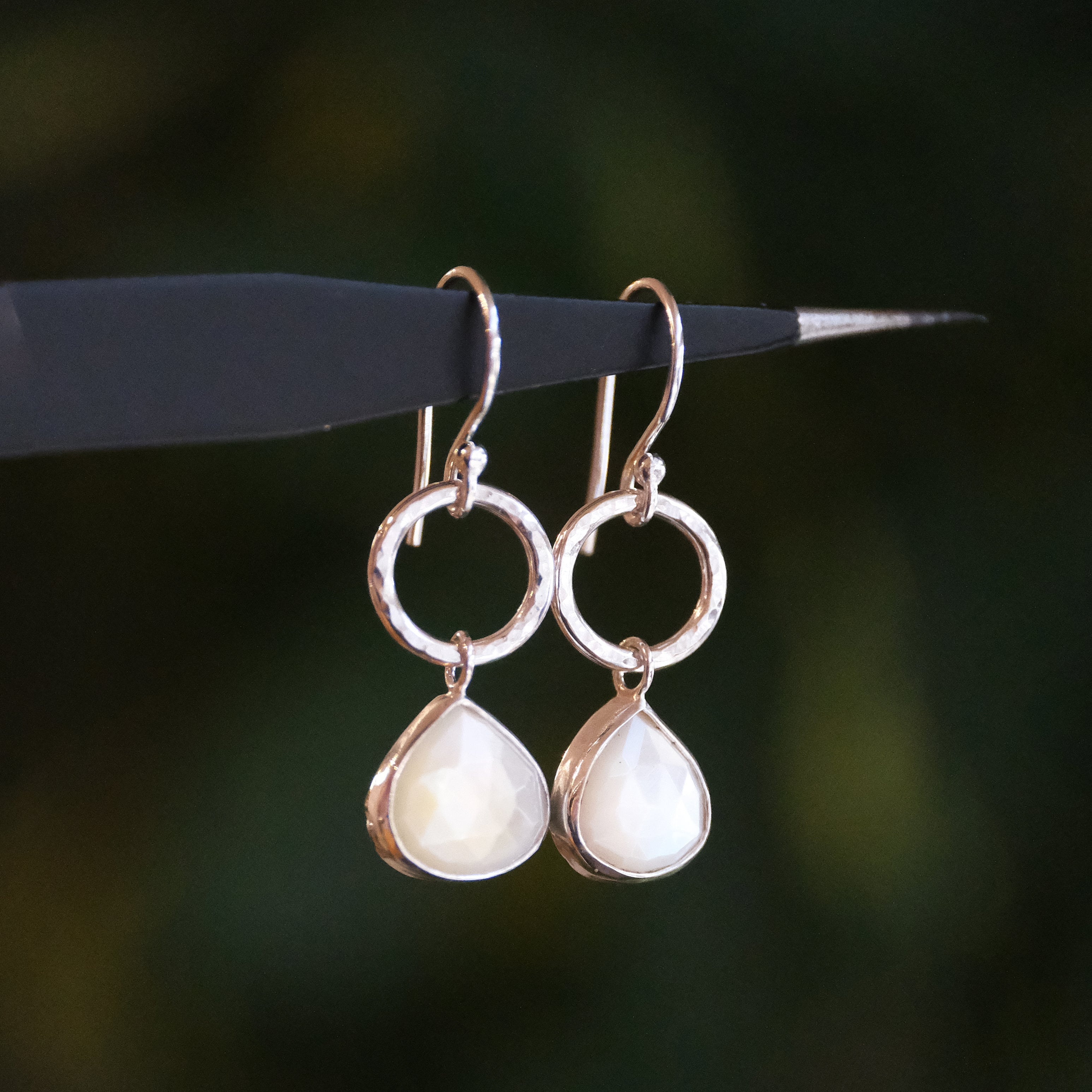 Mother of Pearl Encircled Earrings - One of a Kind