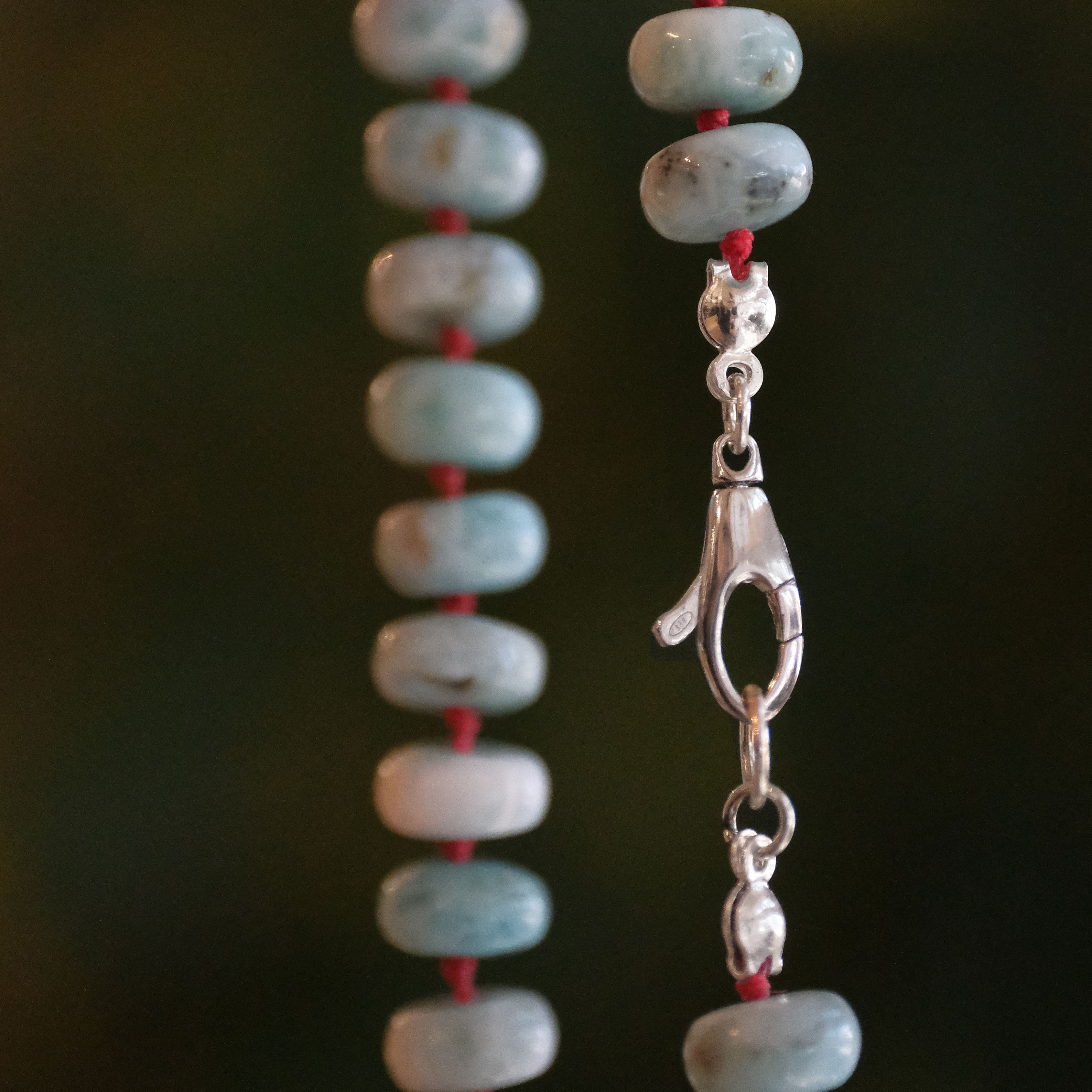 Knotted Larimar Candy Necklace