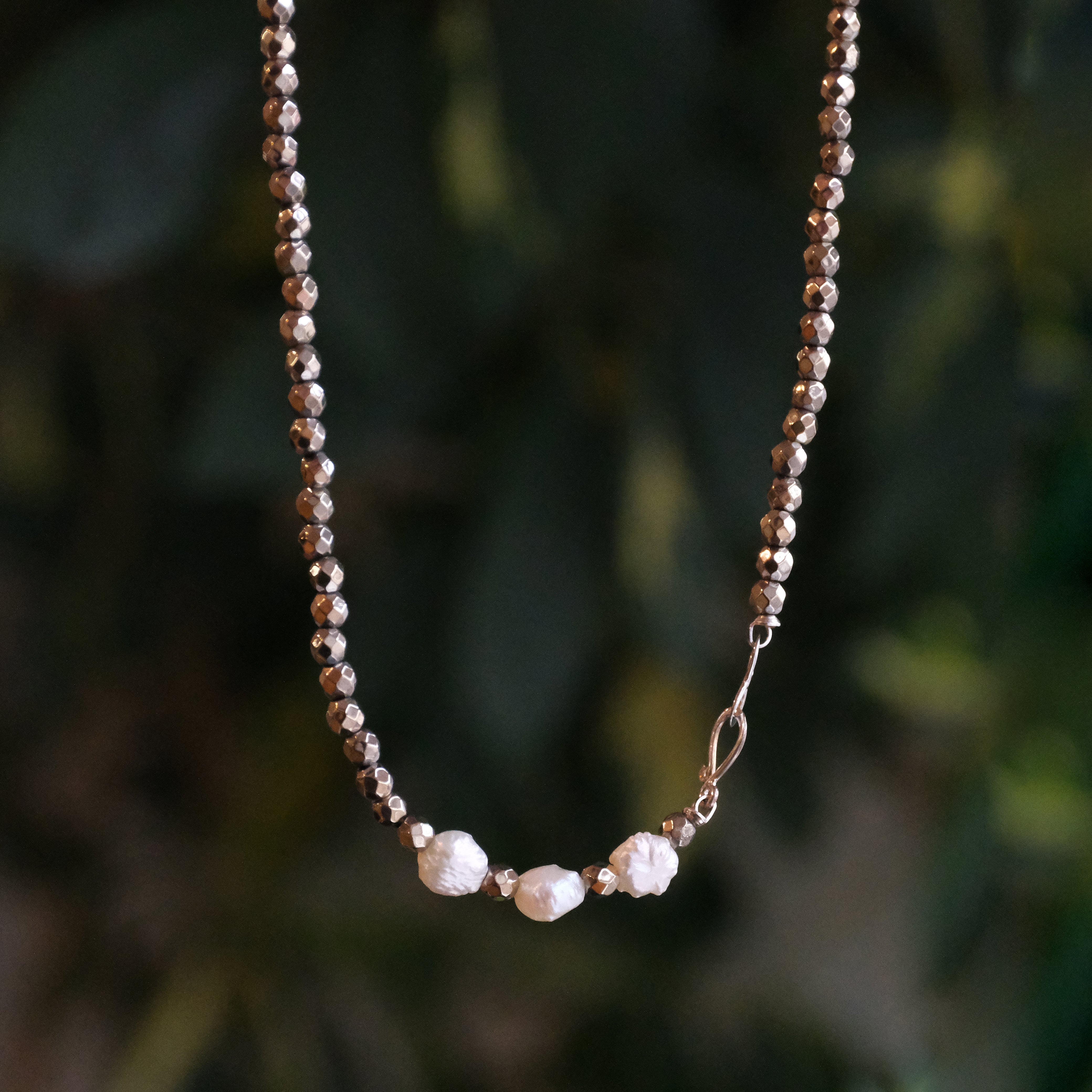 Swift Pyrite + Pearl Necklace - One of a Kind
